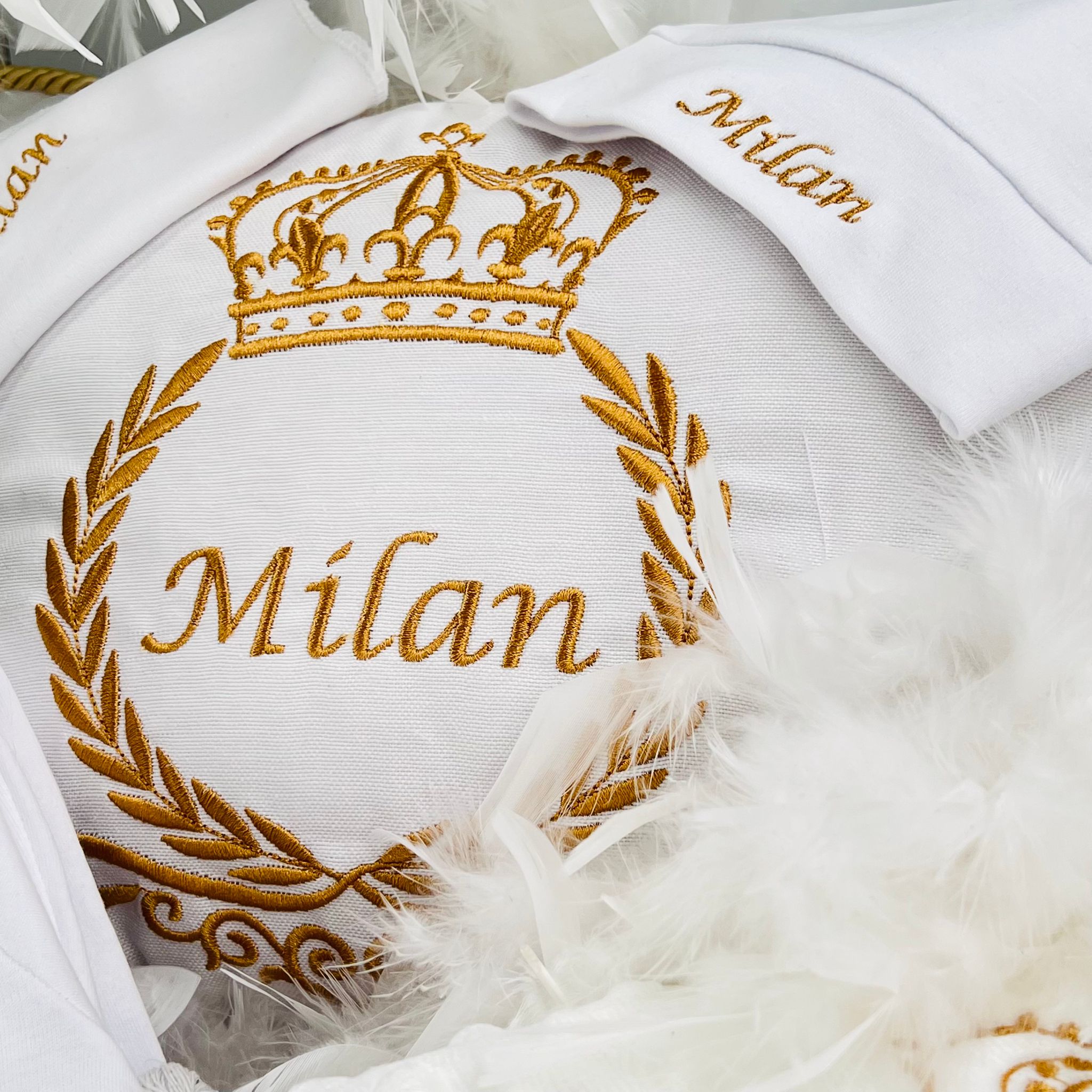 Embroidered Baby Hospital Set and Pillow