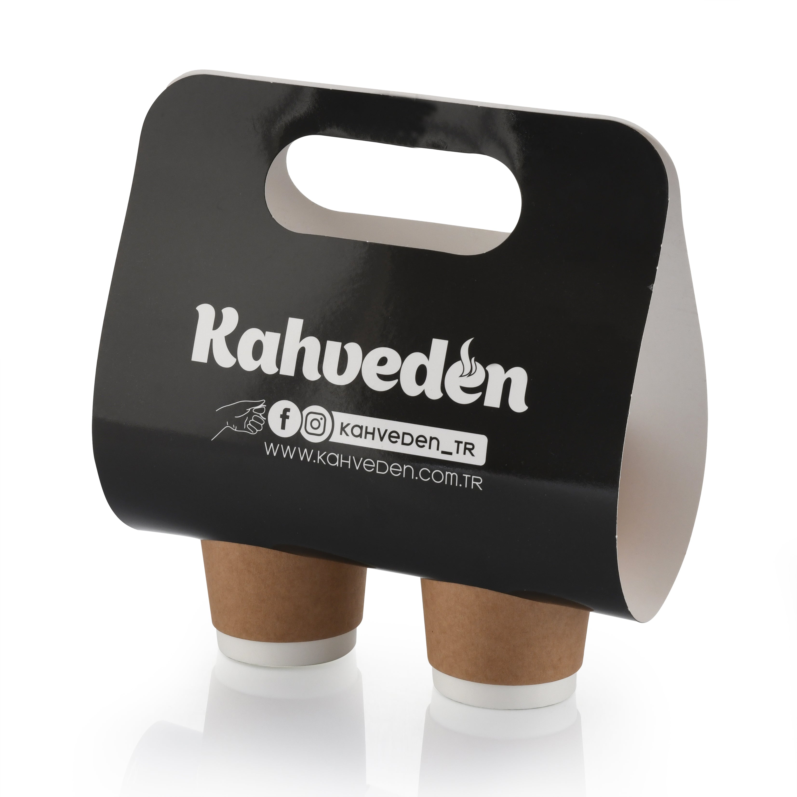 Custom Printed 2-Cup Carrier Bag | Disposable Beverage Carry Holder | Logo Printed Drink Carrier