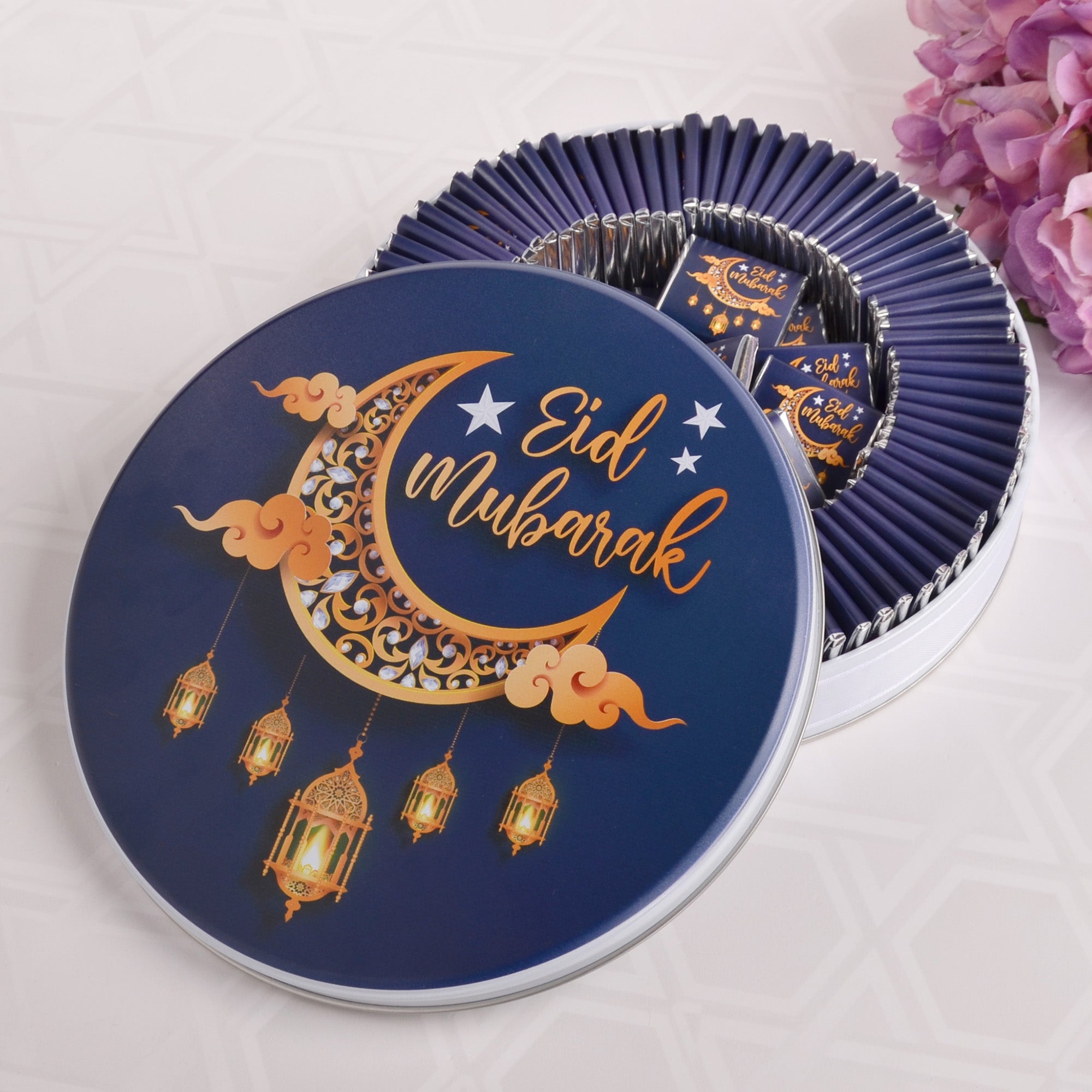 Eid Mubarak Chocolate -  (Metal Box, 100 Chocolates)