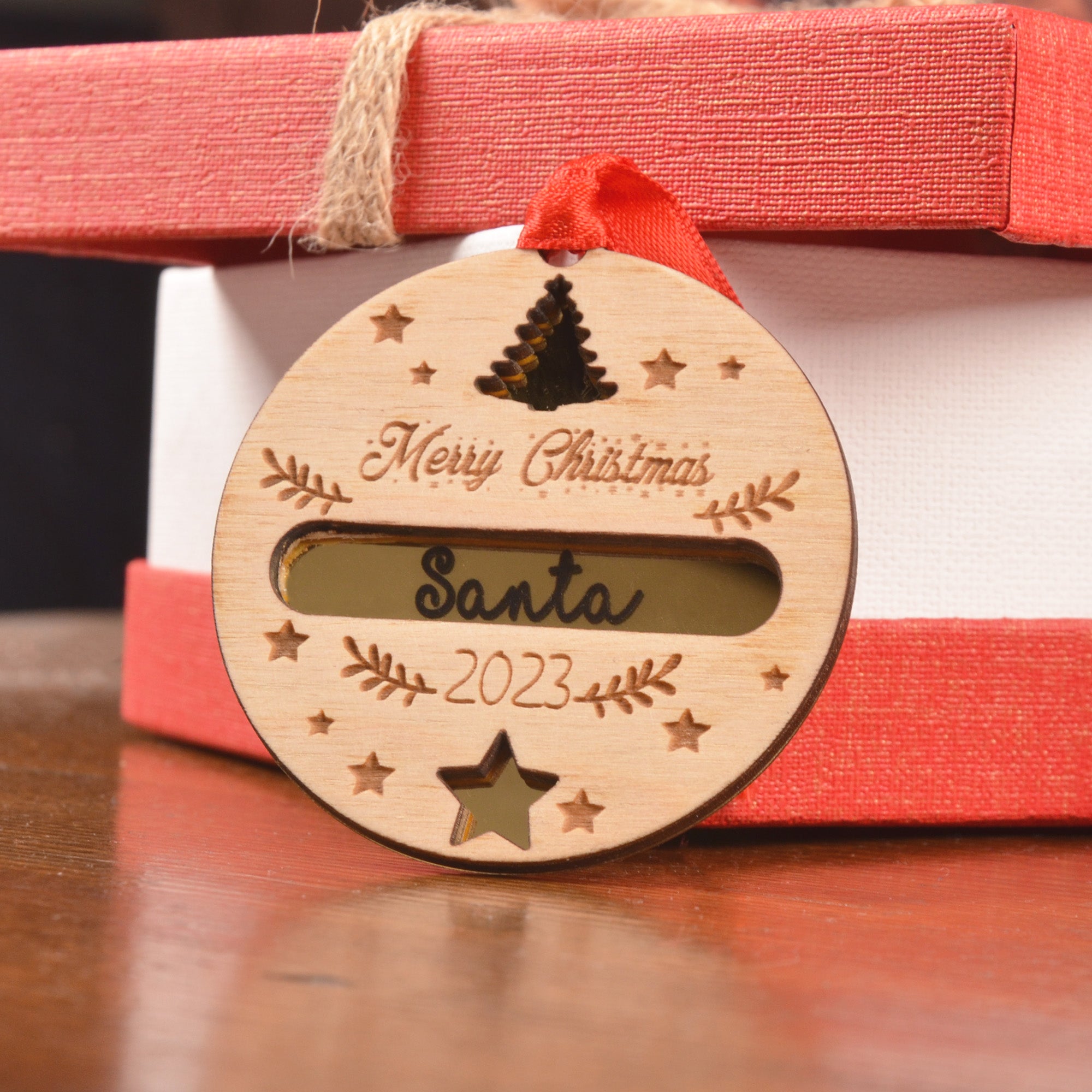 Ornamento di buon Natale in legno personalizzato, ornamento acrilico
