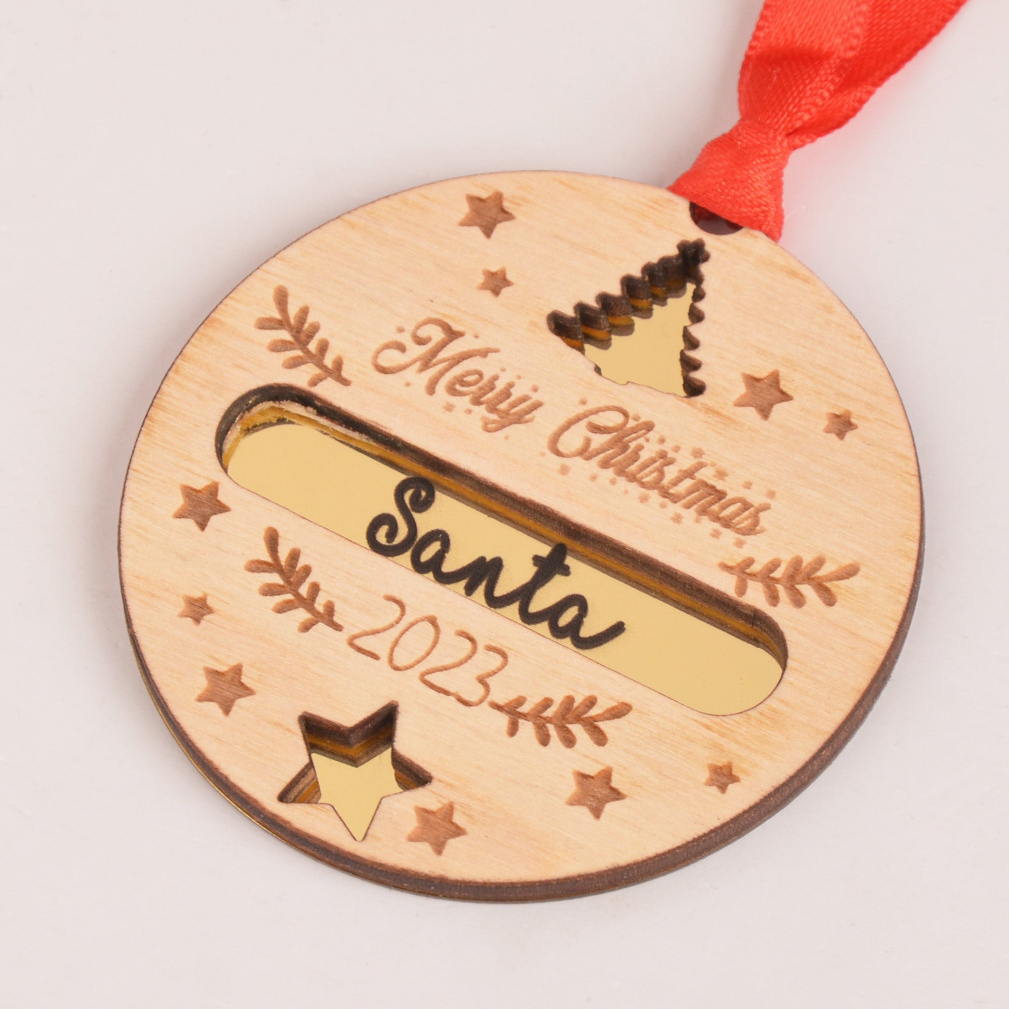 Ornamento di buon Natale in legno personalizzato, ornamento acrilico
