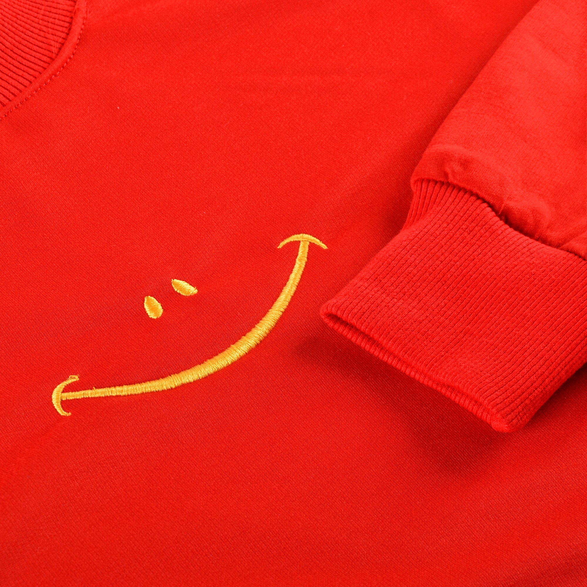 Happy Face Embroidered Sweatshirt, Smile Crewneck, Comfort Colors Sweatshirt