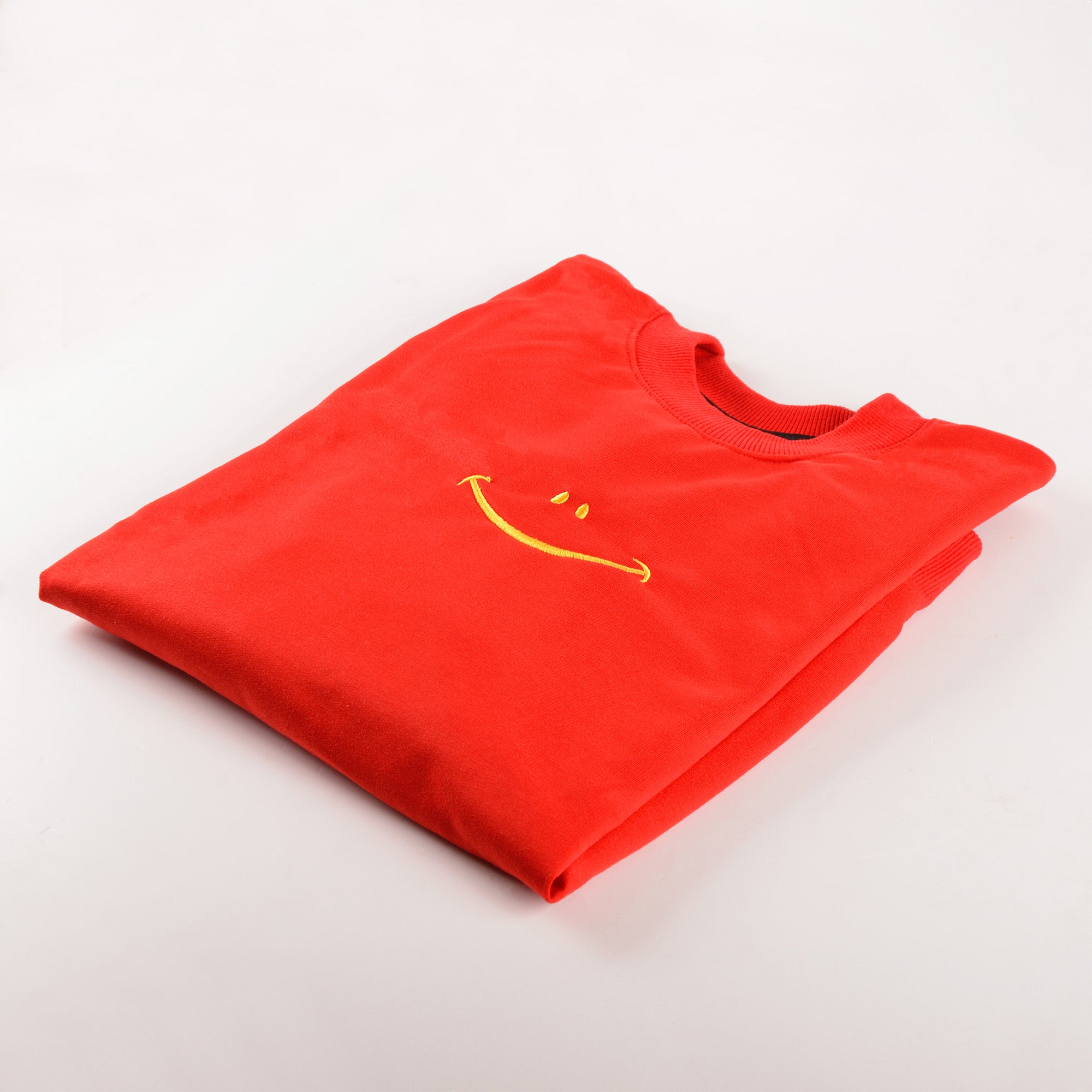 Happy Face Embroidered Sweatshirt, Smile Crewneck, Comfort Colors Sweatshirt