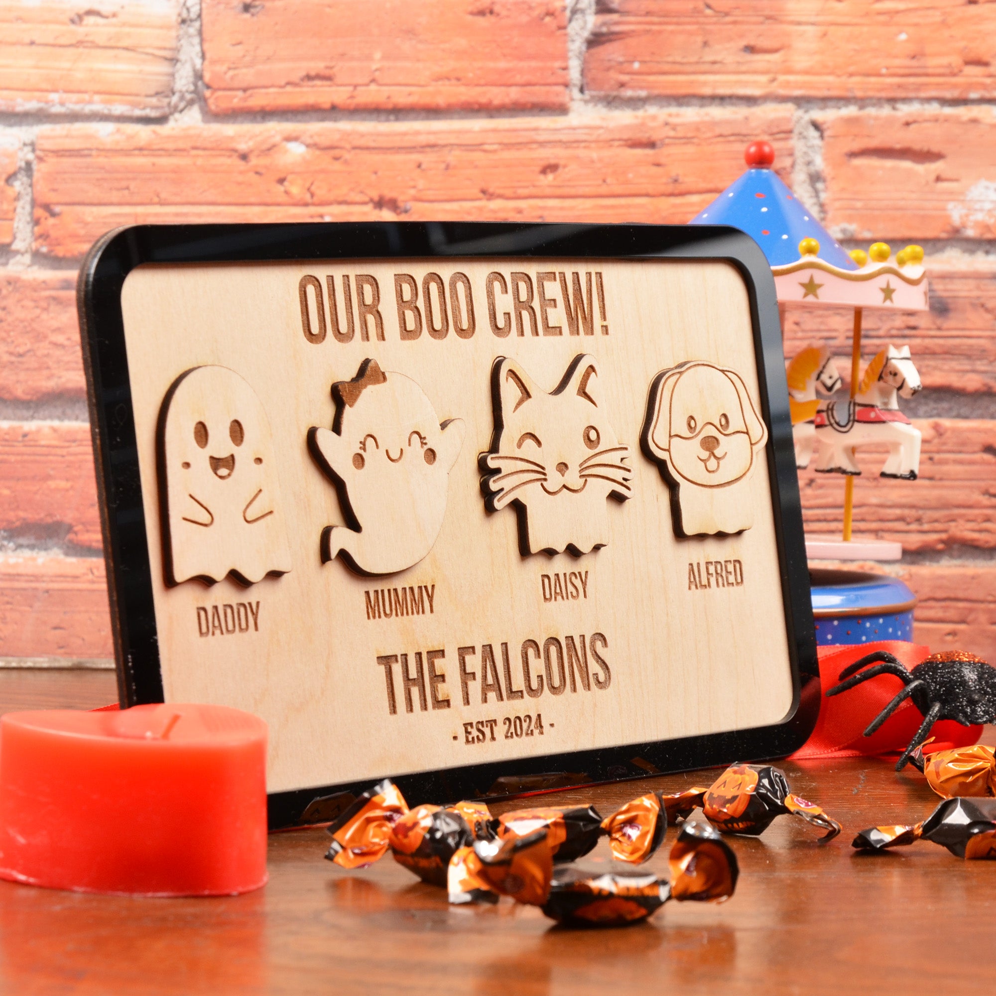 Personalized Halloween "Our Boo Crew" Sign