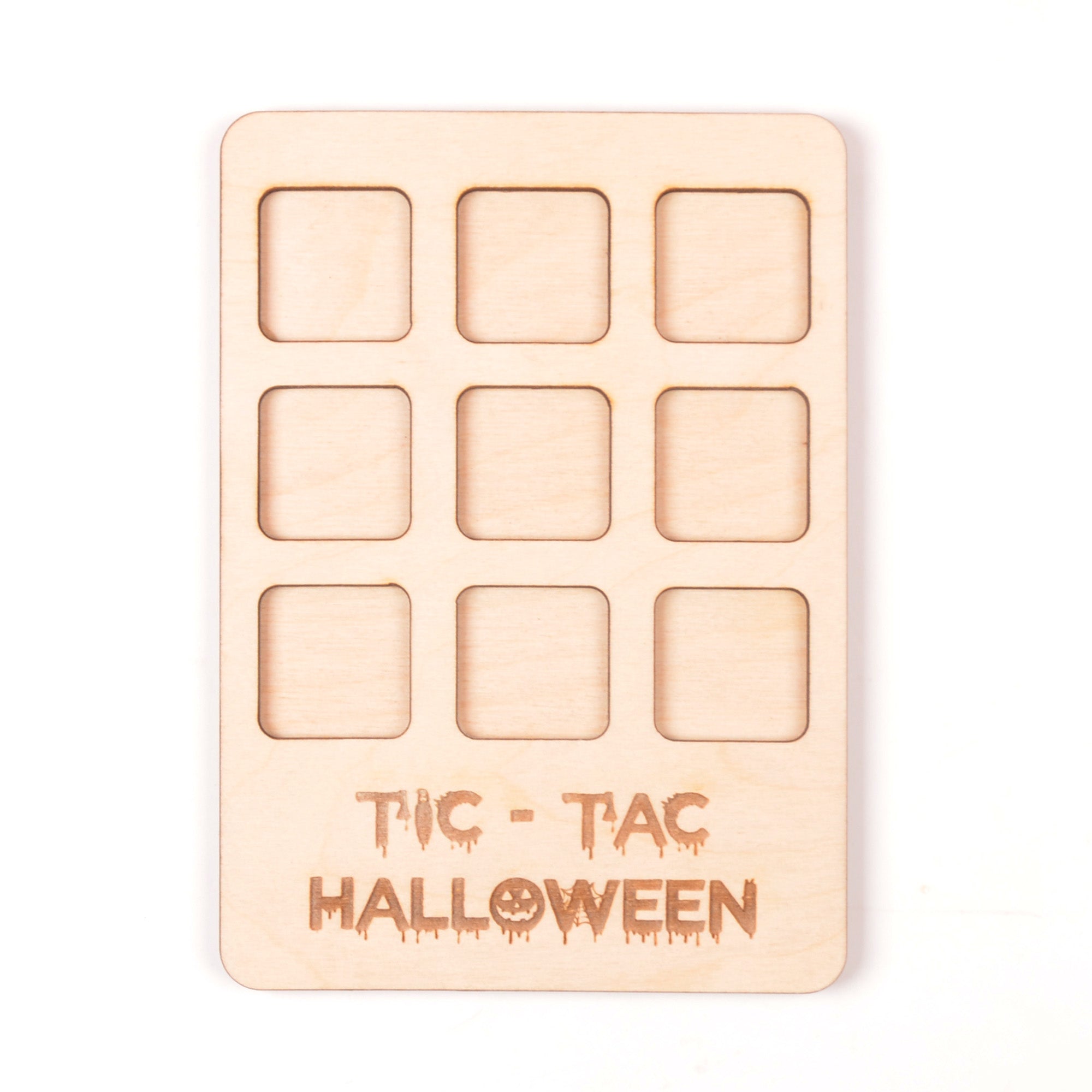 Wooden Halloween Tic Tac Toe Board