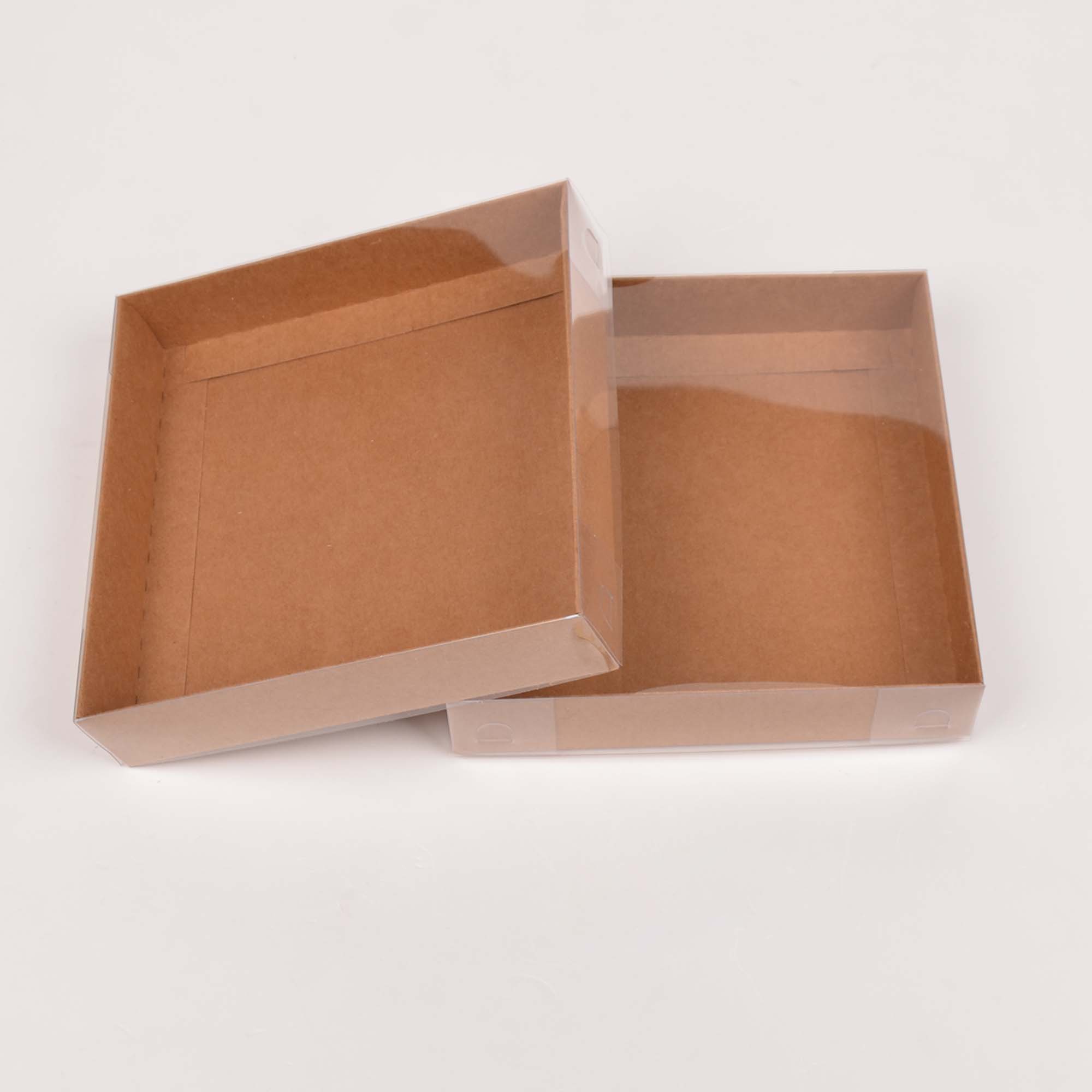 15x15x3 cm Cardboard Box with Clear Lid