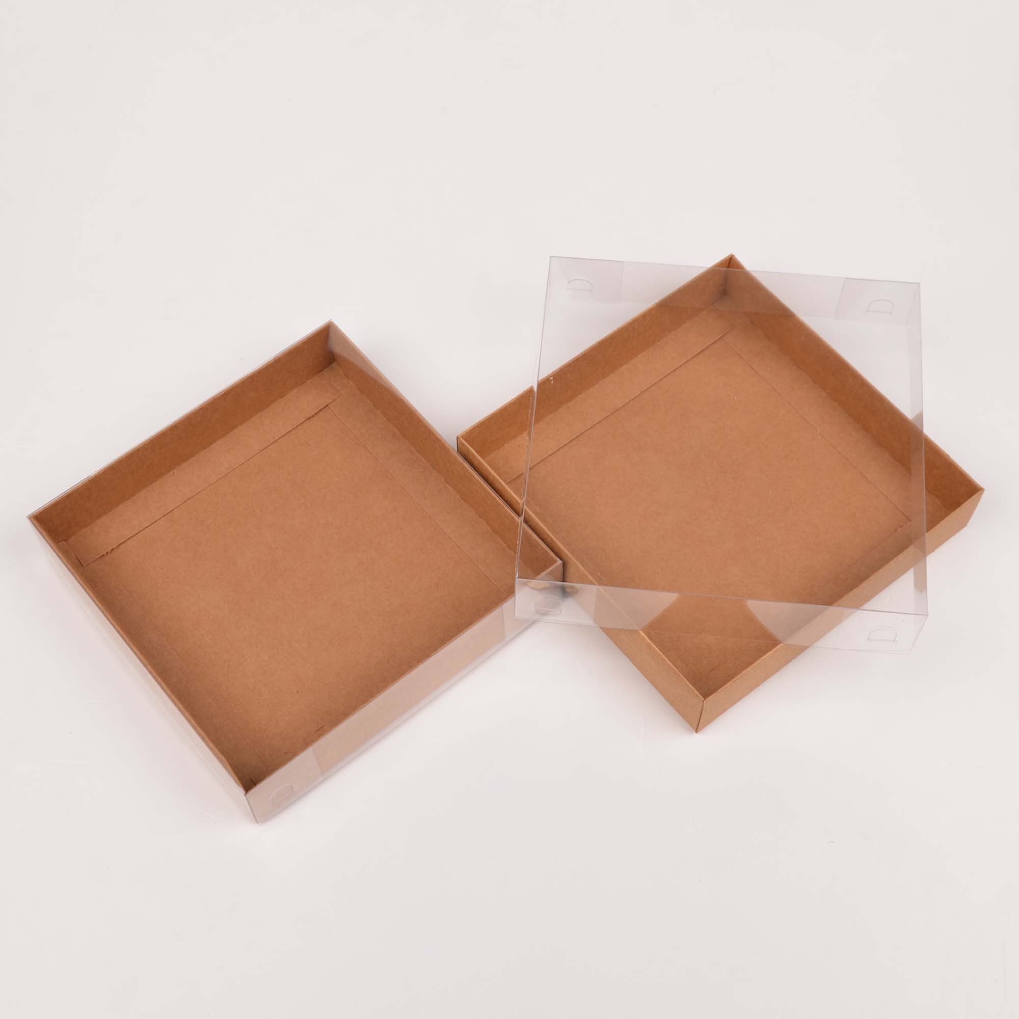 15x15x3 cm Cardboard Box with Clear Lid