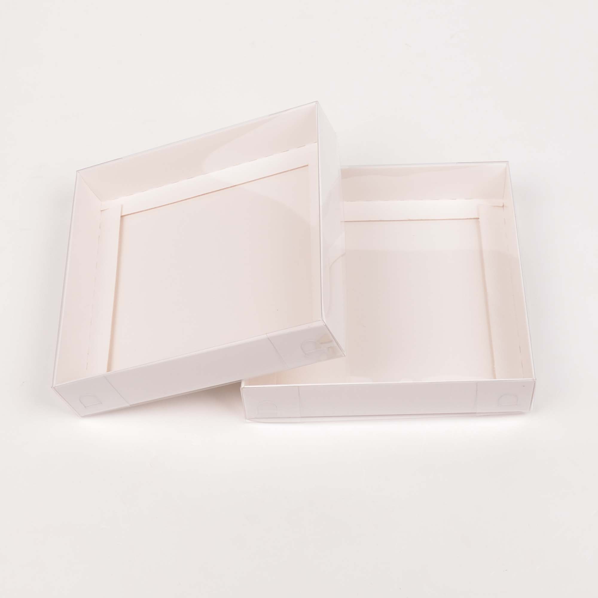 15x15x3 cm Cardboard Box with Clear Lid