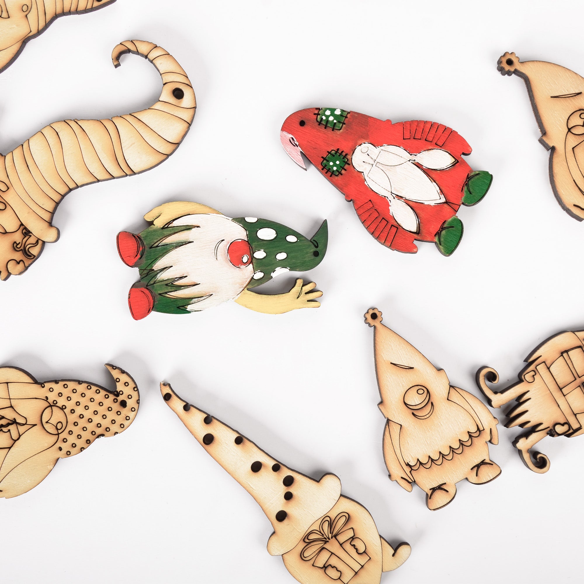 9 pcs. Gnome Ornaments, DIY Ornaments for Christmas Tree