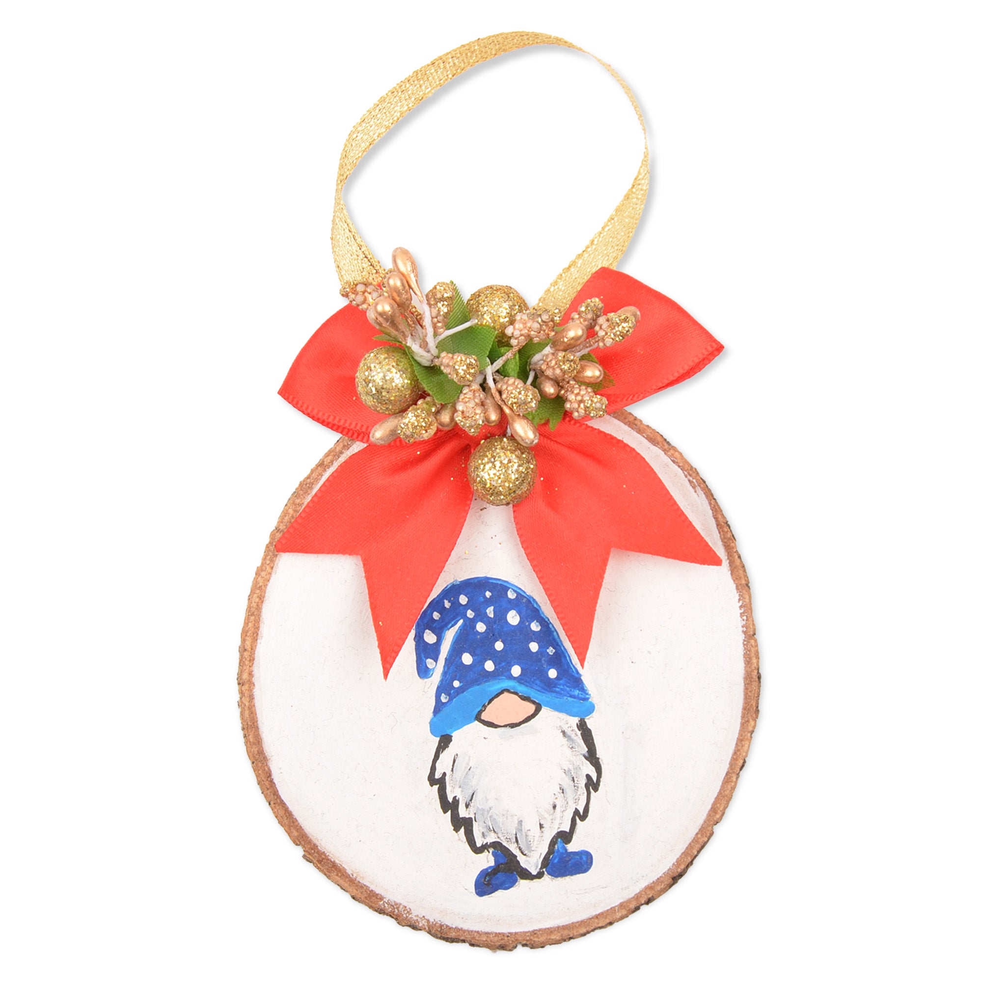 Gnome Wooden Christmas Ornaments | Hand Painted Ornament Gift