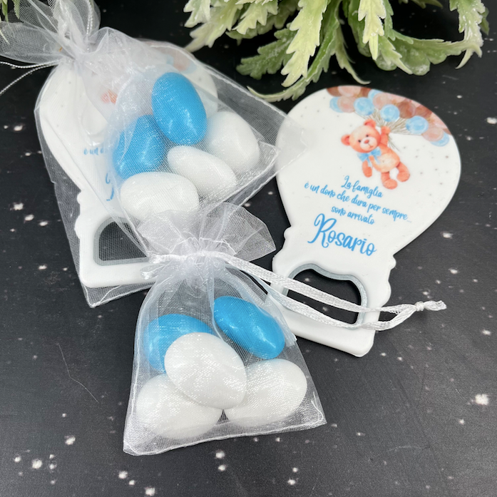 Baby Boy Balloon Magnet + 5 Pcs Dragee ( 20 pcs )