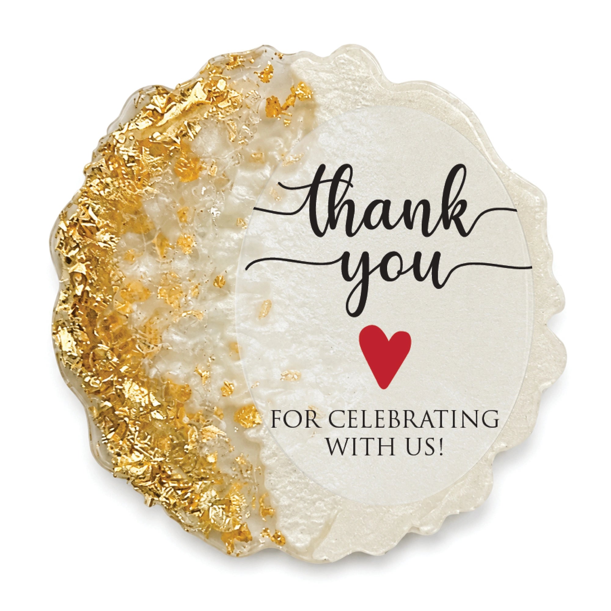 50 PCS Thank You for Celebrating with Us Resin Wedding Magnets – Personalized Bridal Shower Favors