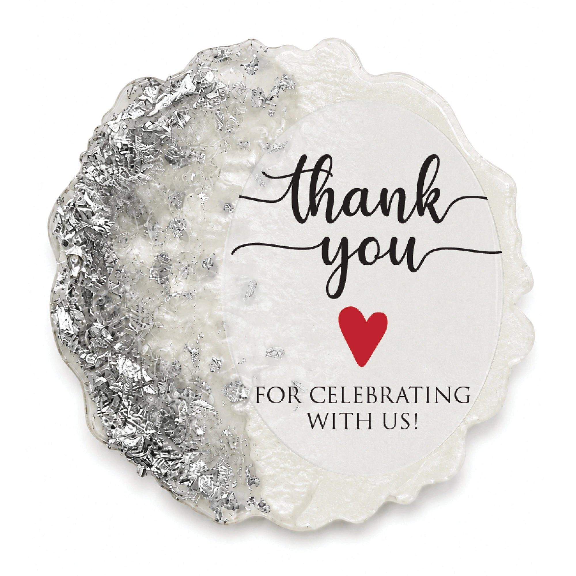 50 PCS Thank You for Celebrating with Us Resin Wedding Magnets – Personalized Bridal Shower Favors