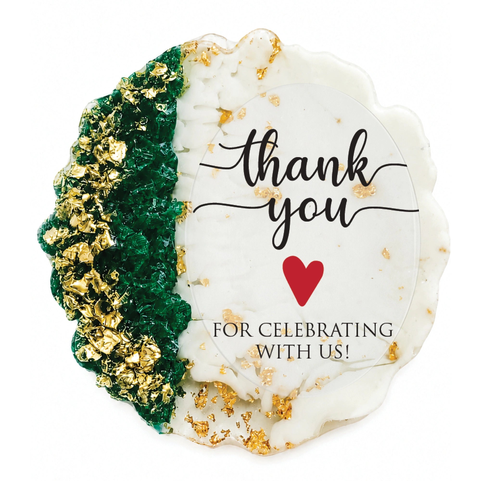 50 PCS Thank You for Celebrating with Us Resin Wedding Magnets – Personalized Bridal Shower Favors