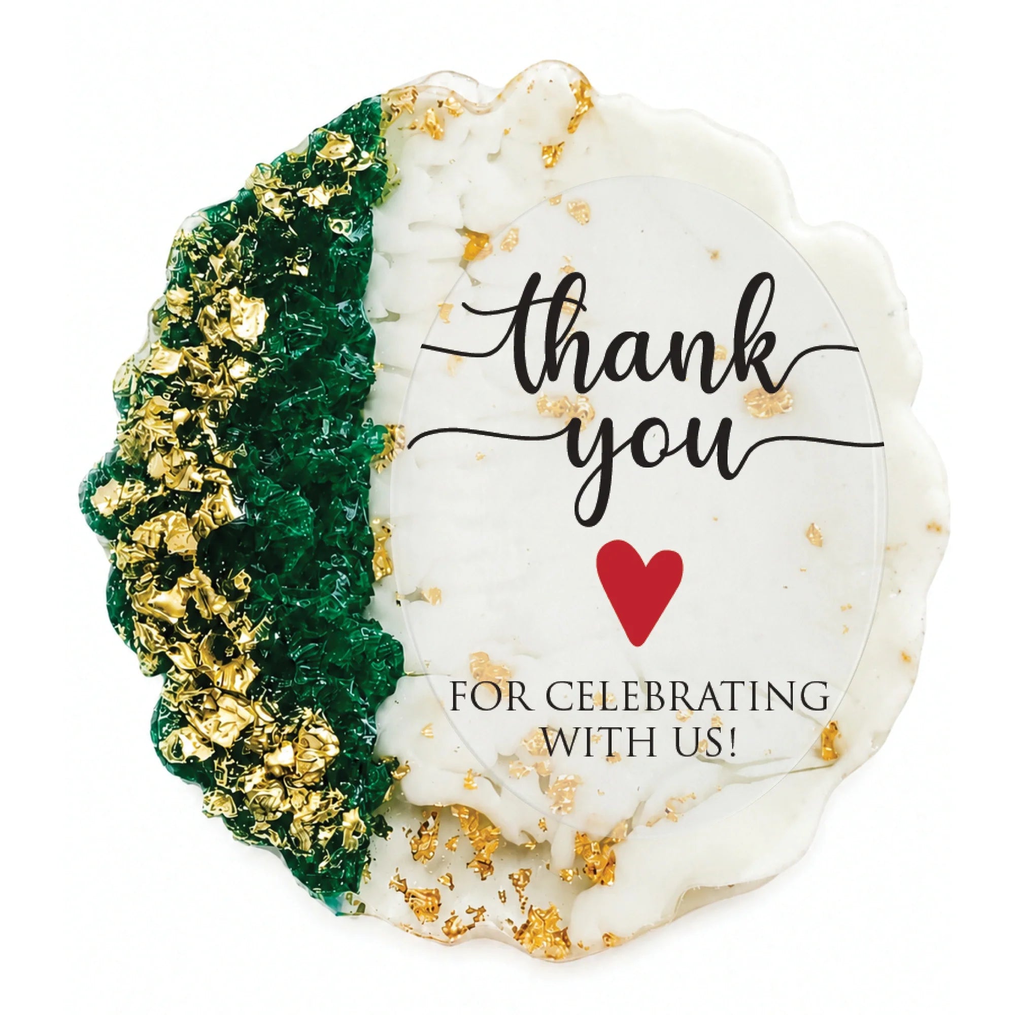 50 PCS Thank You for Celebrating with Us Resin Wedding Magnets – Personalized Bridal Shower Favors