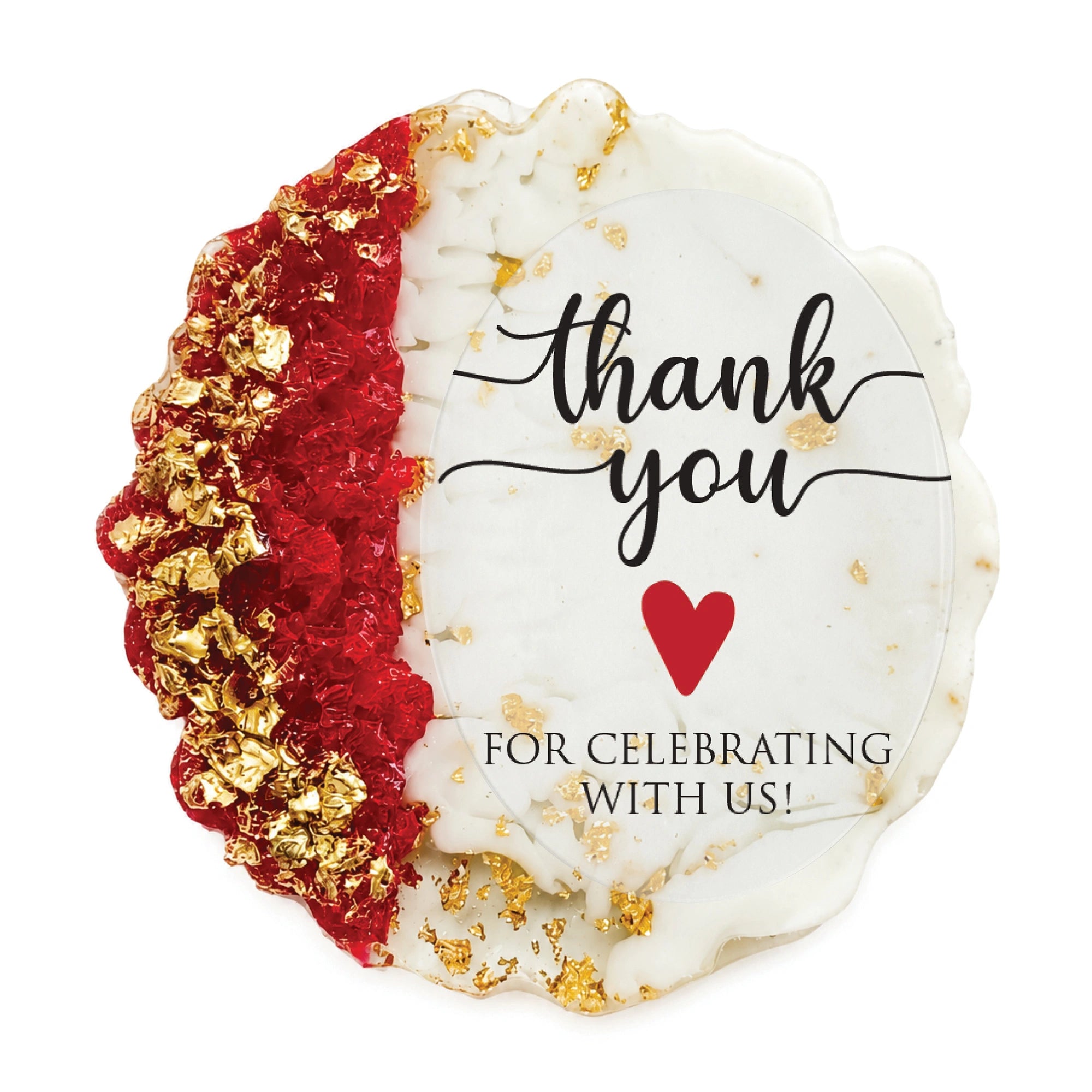 50 PCS Thank You for Celebrating with Us Resin Wedding Magnets – Personalized Bridal Shower Favors