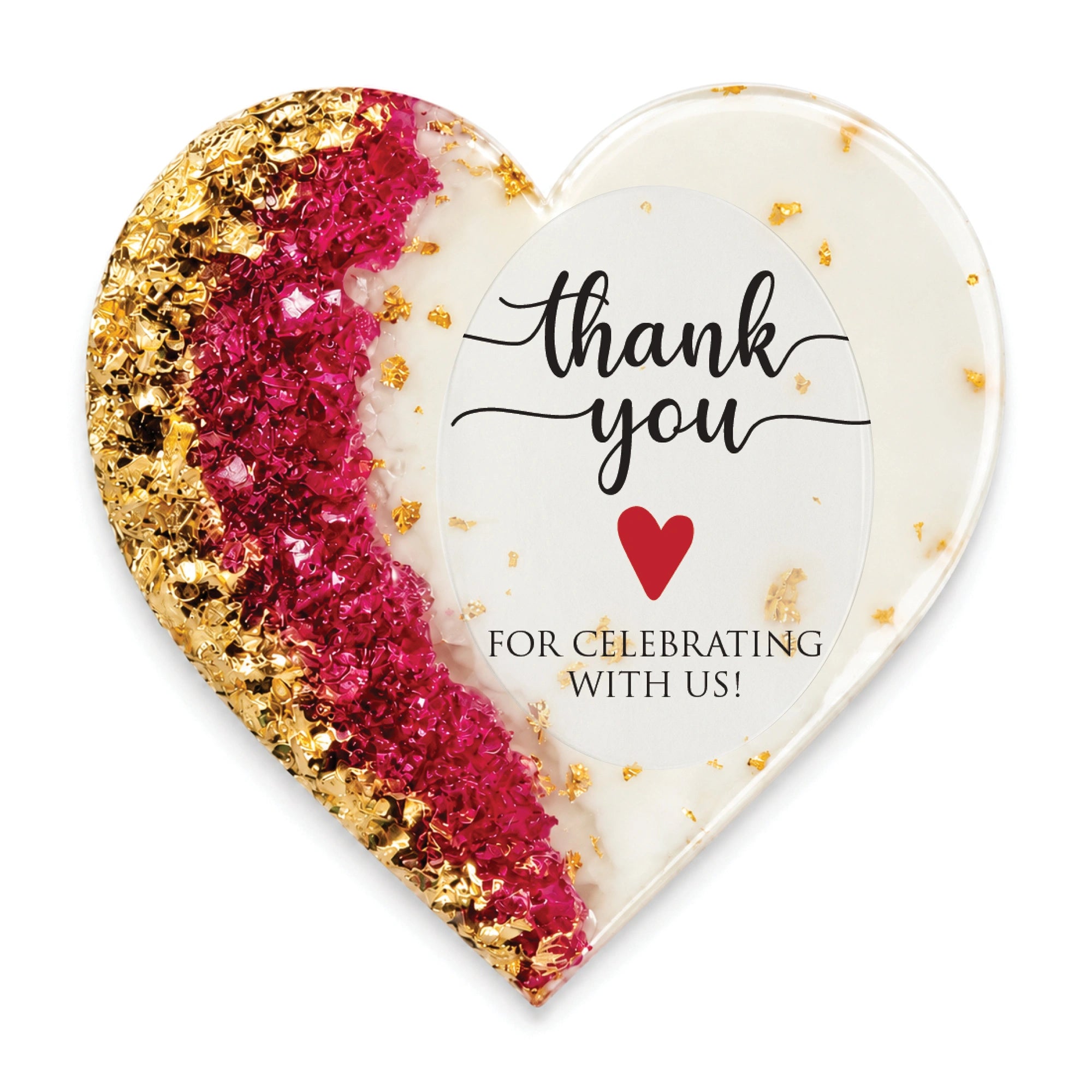 50 PCS Thank You for Celebrating with Us Resin Wedding Magnets – Personalized Bridal Shower Favors