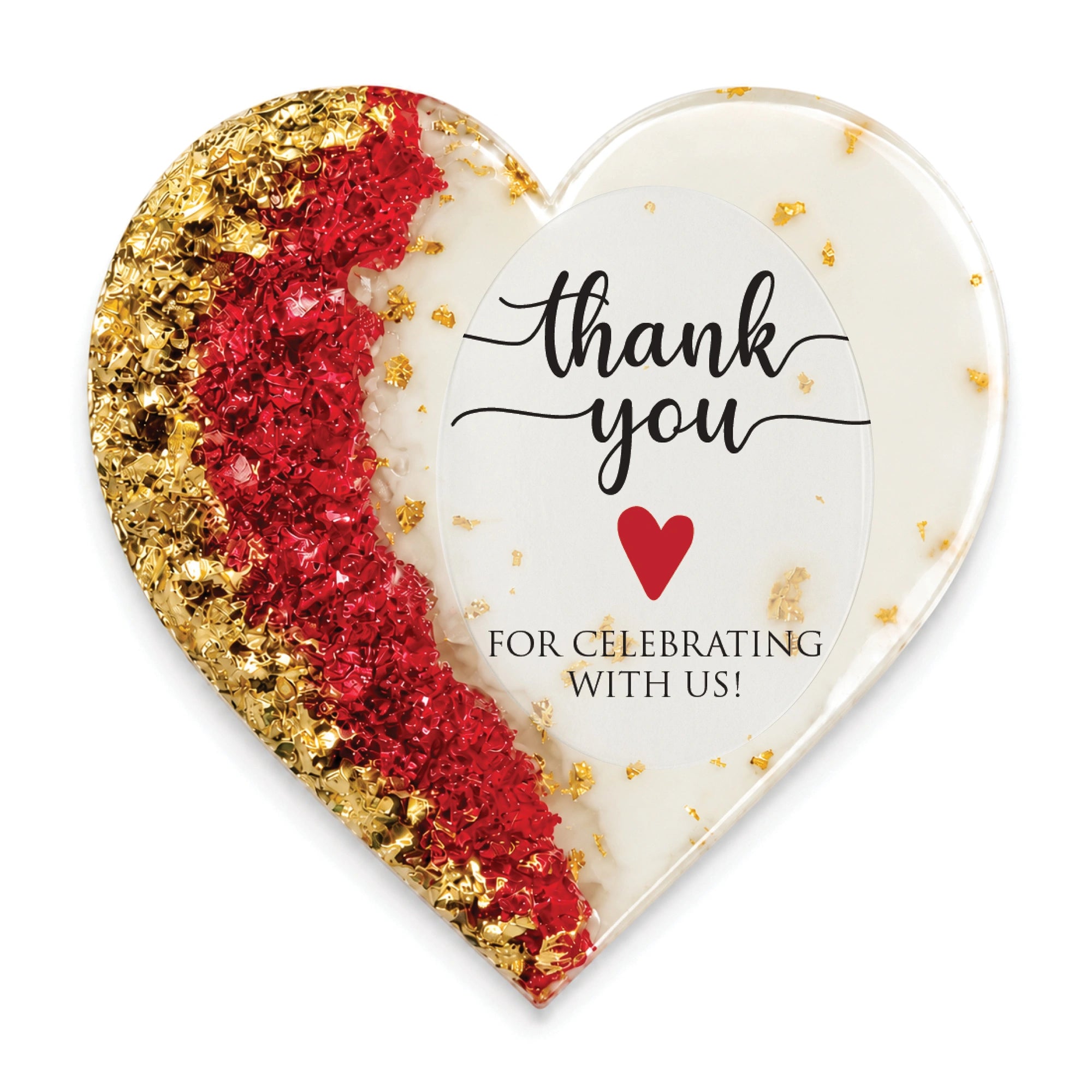 50 PCS Thank You for Celebrating with Us Resin Wedding Magnets – Personalized Bridal Shower Favors