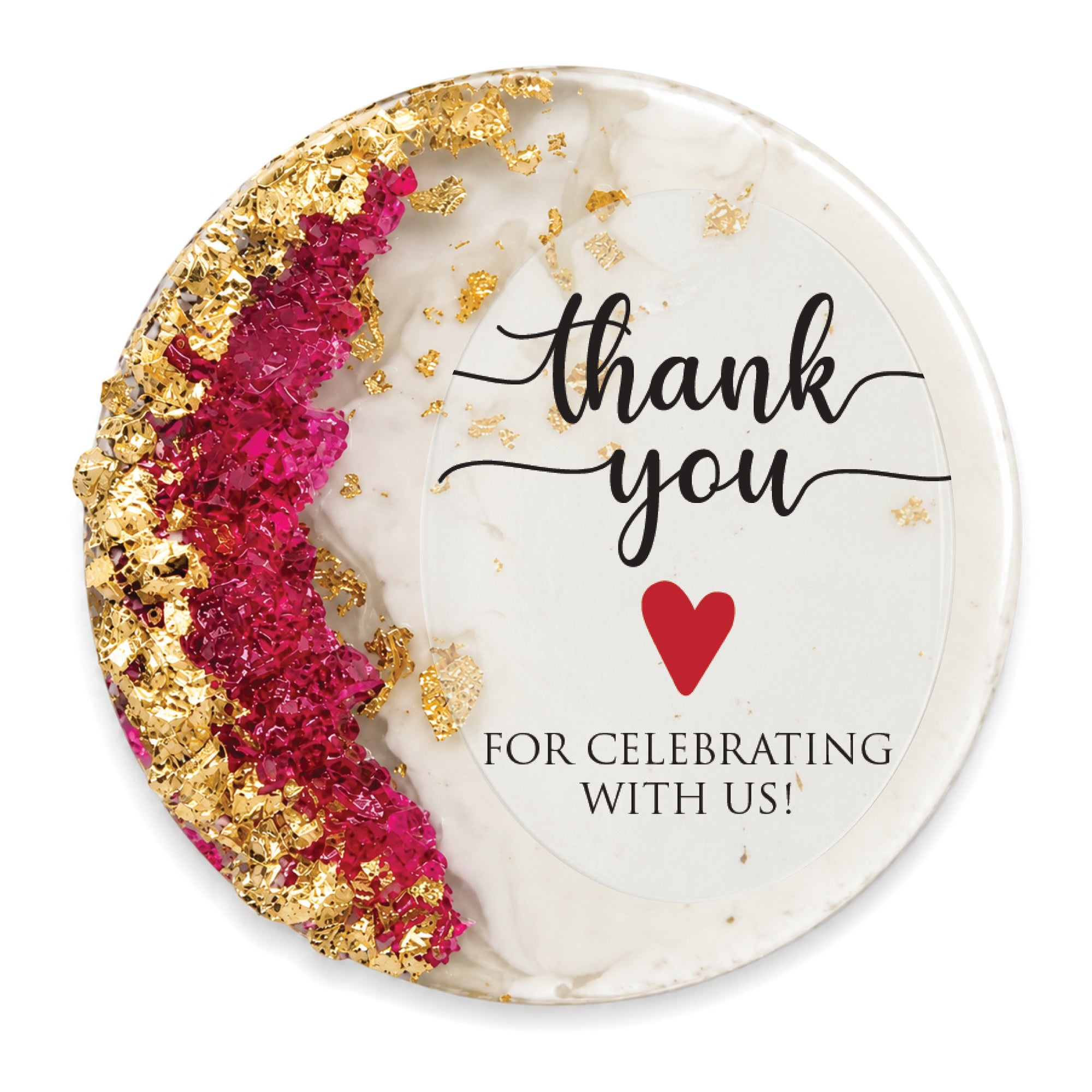 50 PCS Thank You for Celebrating With Us Gift Box – Custom Resin Magnet & Chocolate Wedding Favors