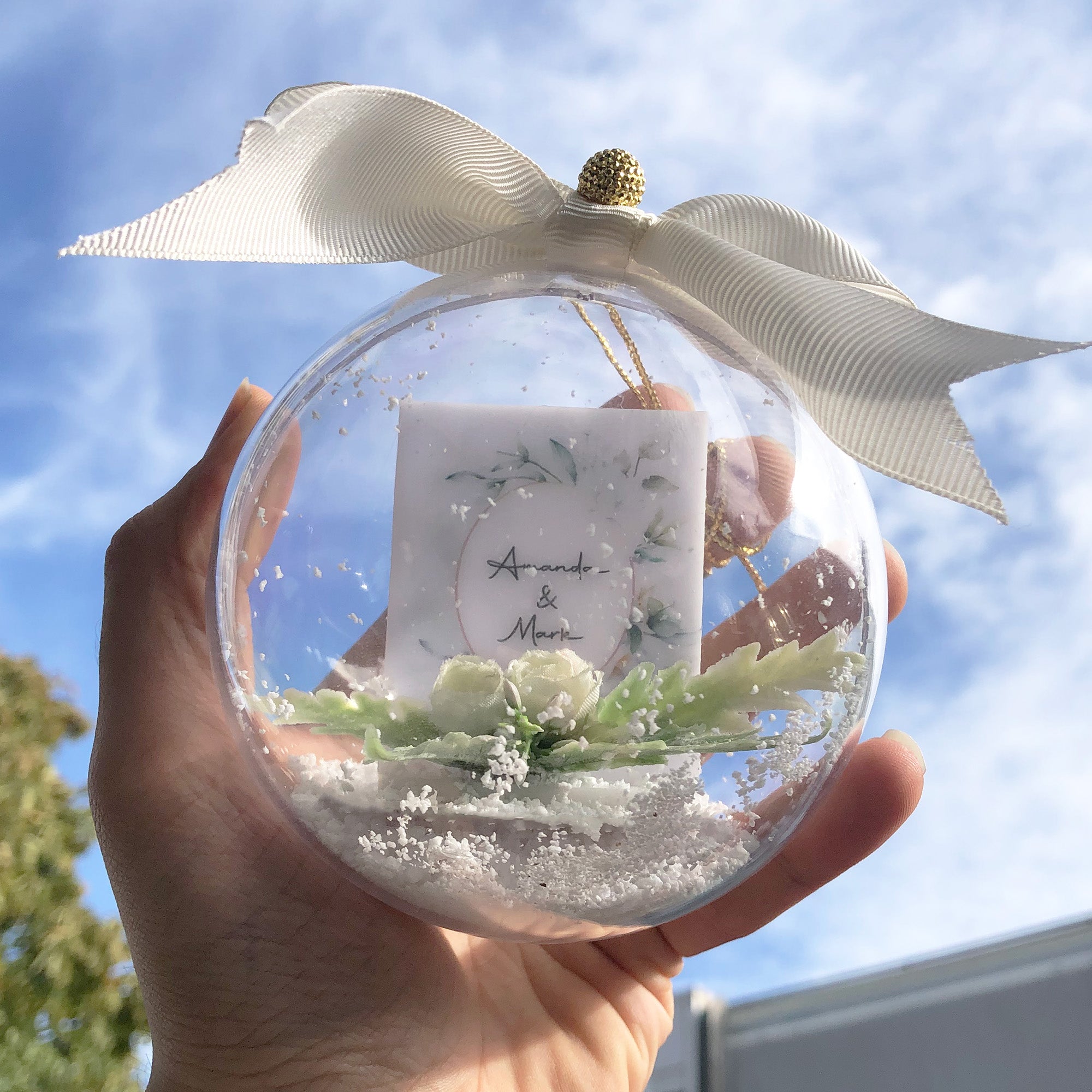 Ornamento personalizzato per invito a nozze, ornamento per matrimonio, calendario, regalo di anniversario, il nostro primo Natale