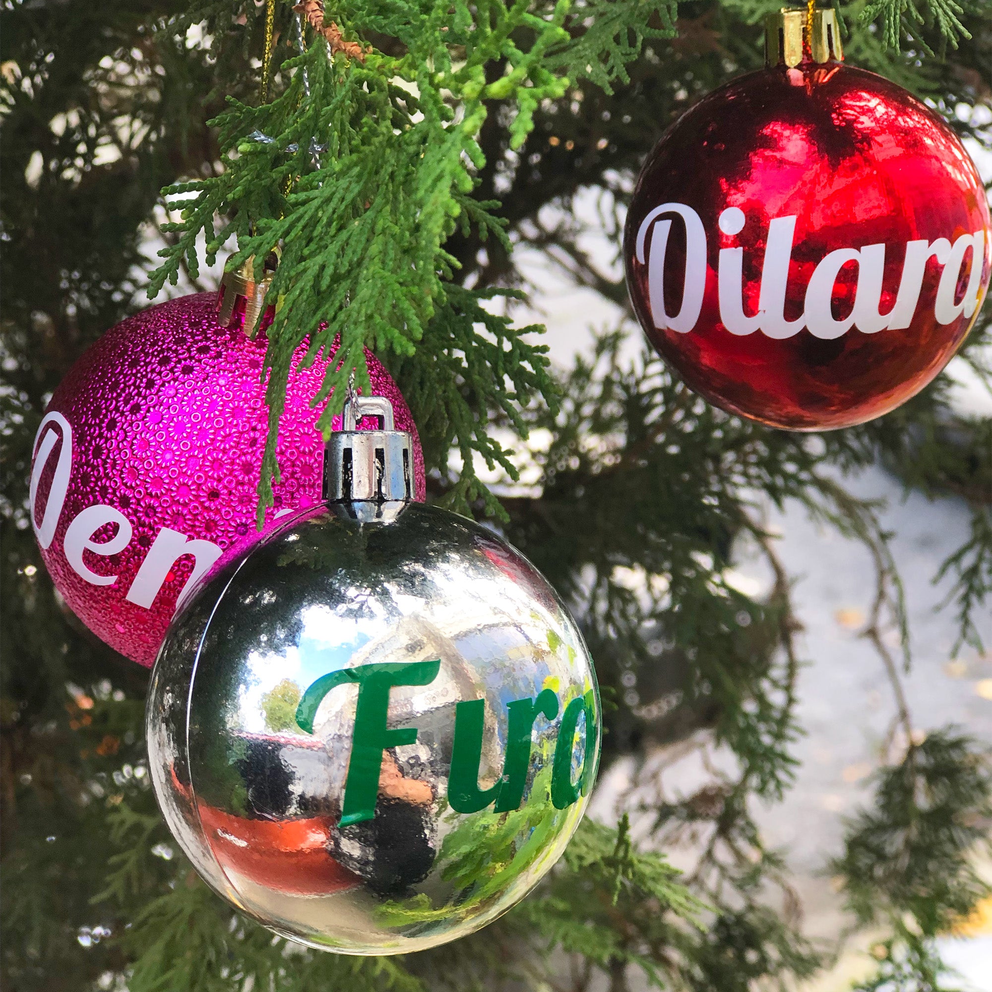 Personalized Christmas Baubles, Personalized Name Ornament, Christmas Tree Ornament