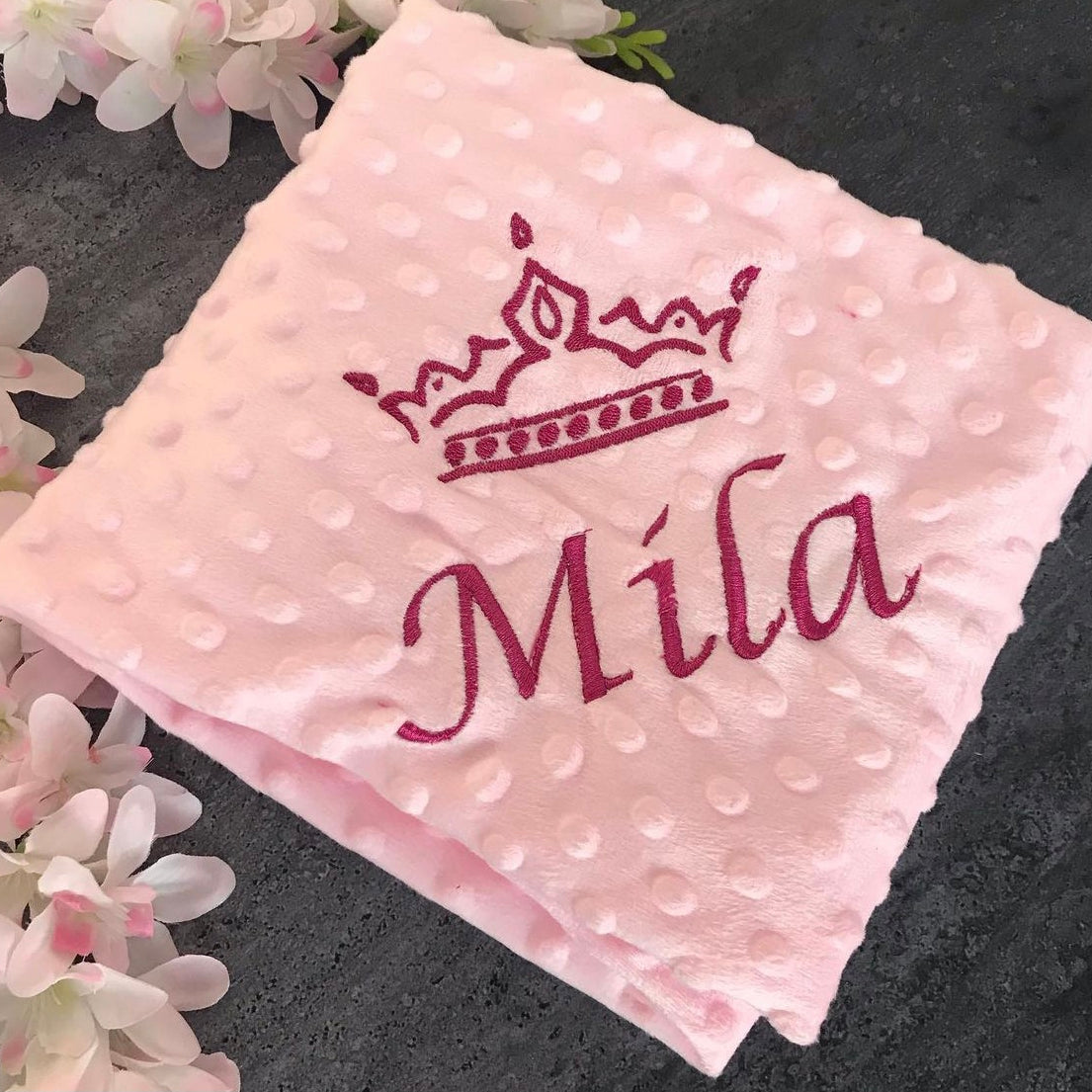Embroidered Baby Girl Blanket