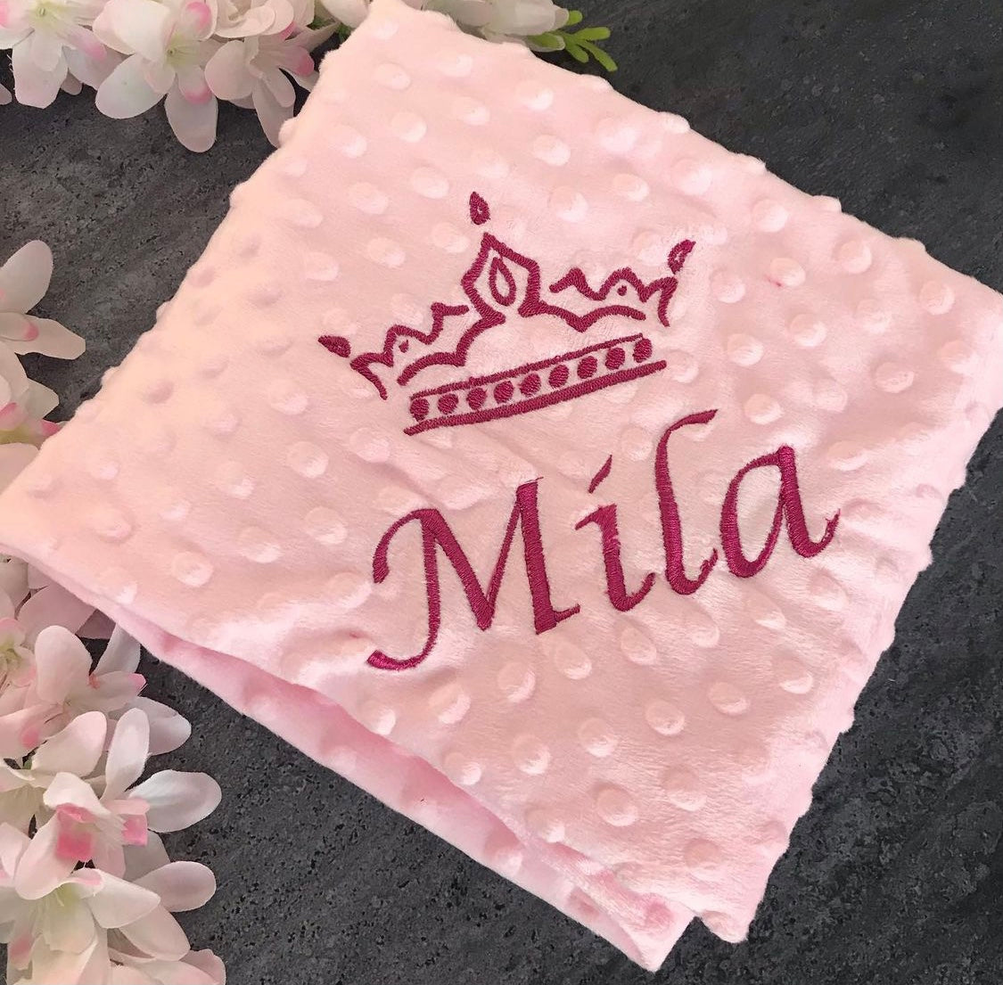 Embroidered Baby Girl Blanket