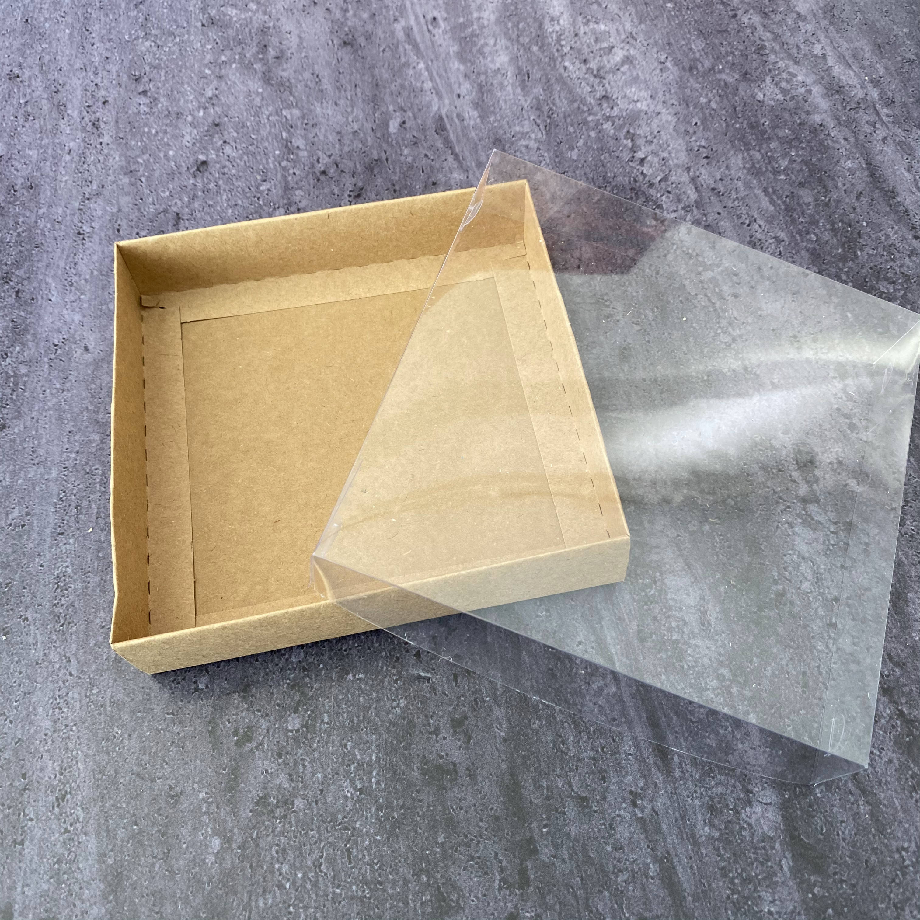 12x12x3 cm Cardboard Box with Clear Lid