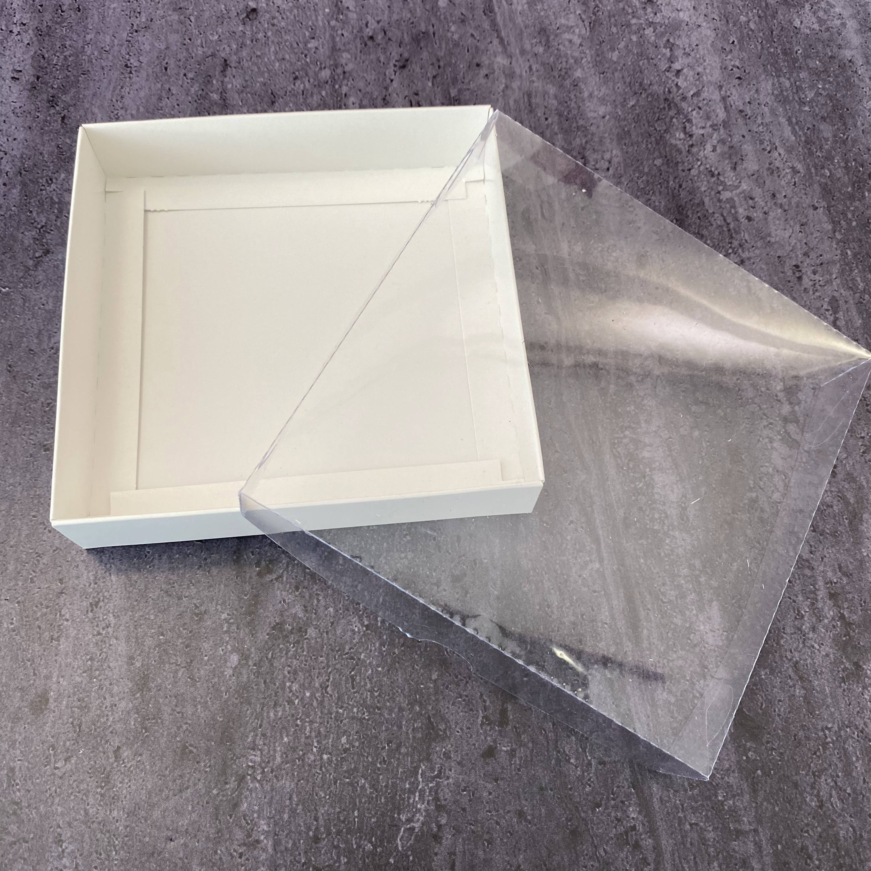 12x12x3 cm Cardboard Box with Clear Lid