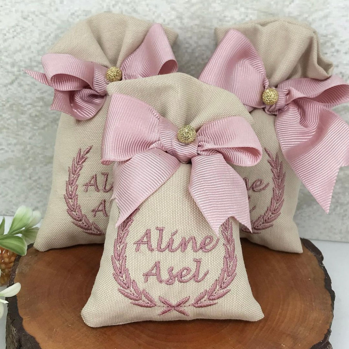 Personalized Girl Embroidered Lavender Sachets ( 10 pcs )