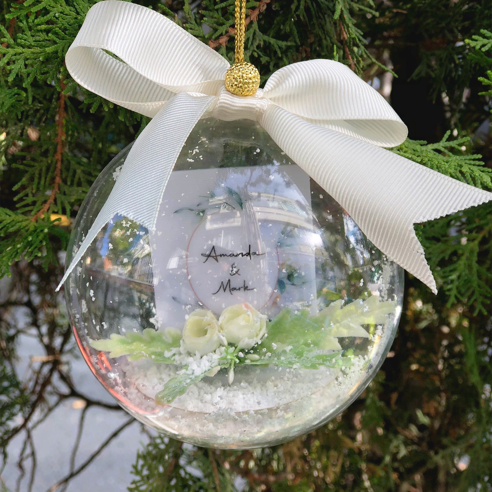 Ornamento personalizzato per invito a nozze, ornamento per matrimonio, calendario, regalo di anniversario, il nostro primo Natale