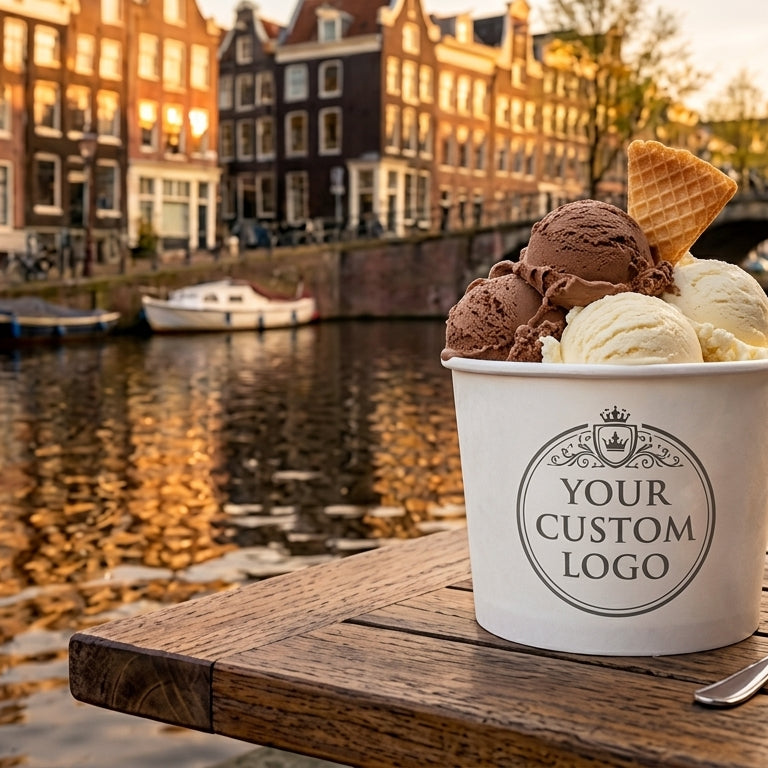 Custom Printed Ice Cream Cups | 100cc, 200cc, 230cc | Personalized Logo Ice Cream Bowls