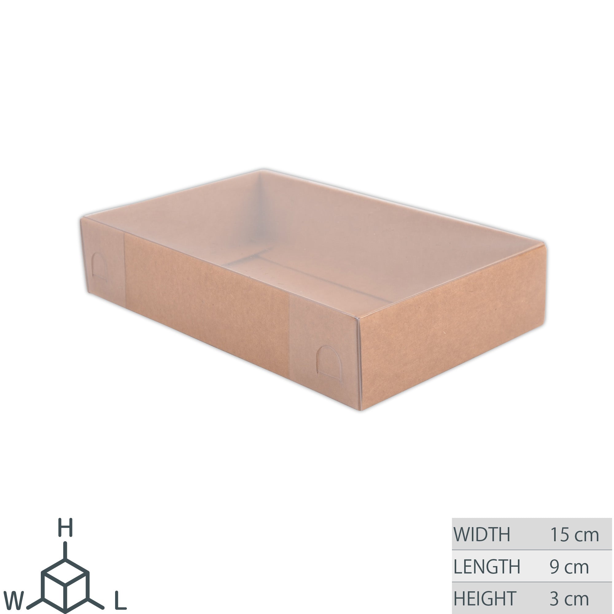 15x9x3 cm Cardboard Box with Clear Lid