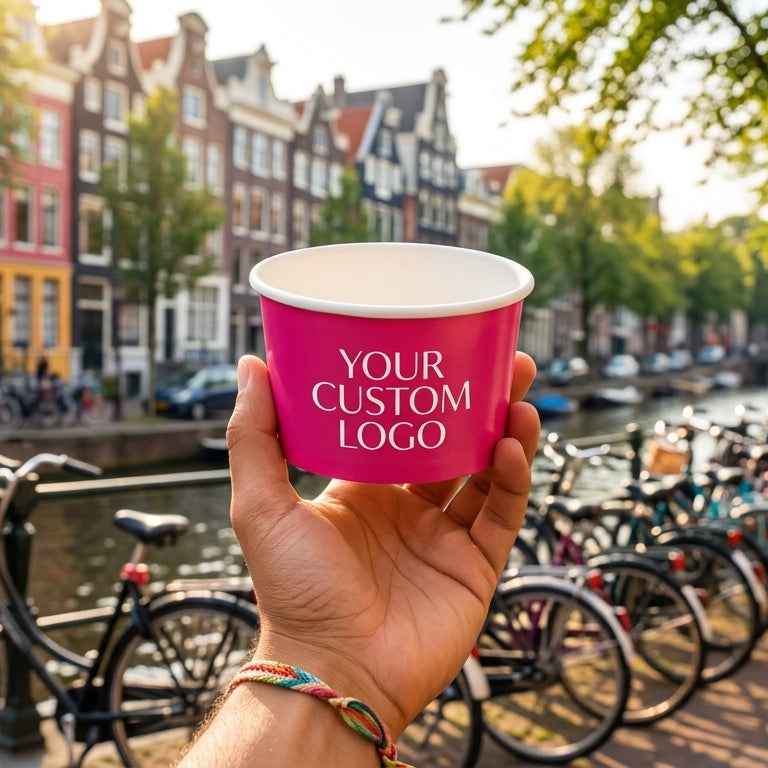 Custom Printed Ice Cream Cups | 100cc, 200cc, 230cc | Personalized Logo Ice Cream Bowls