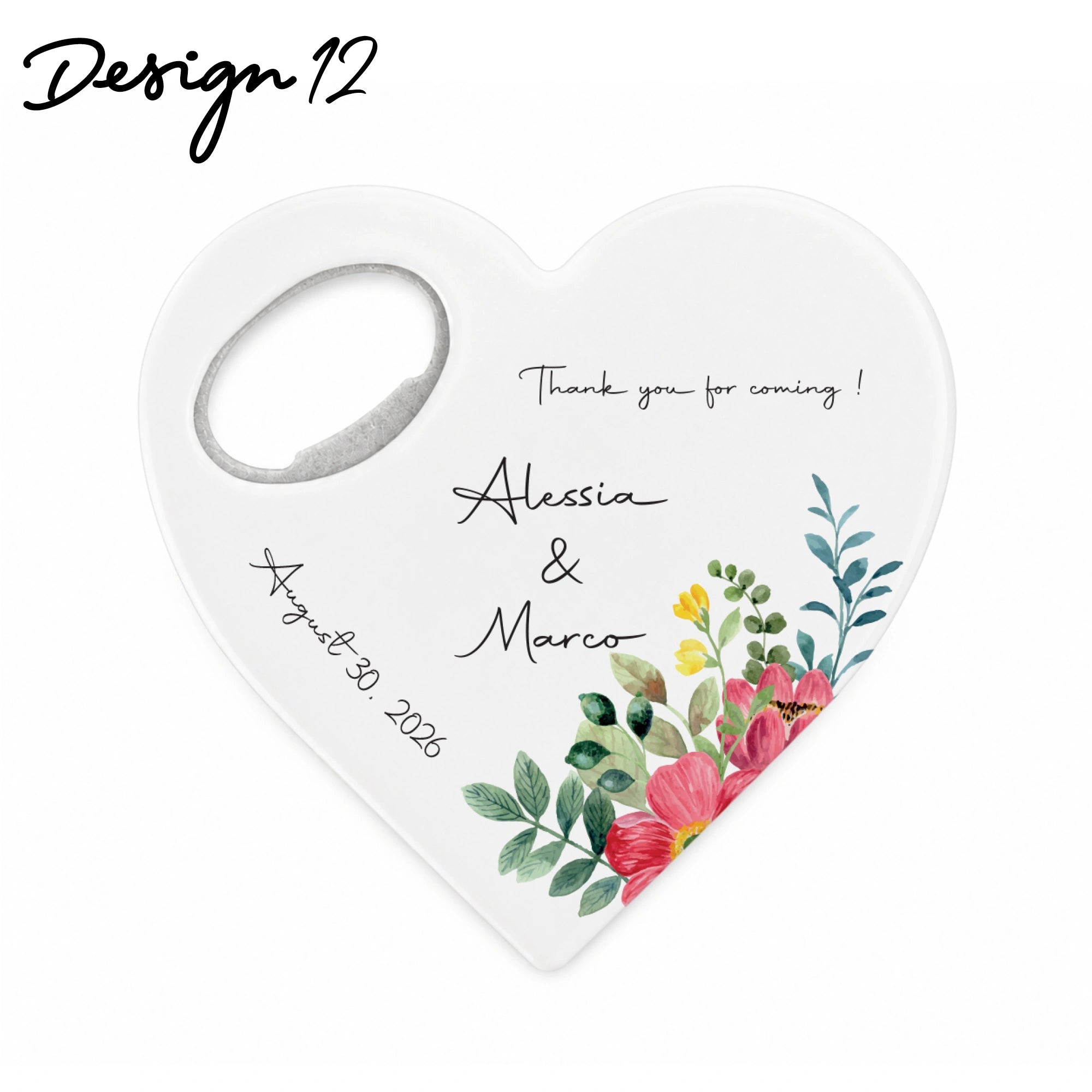 Aimant ouvre-bouteille personnalisé, cadeau en forme de cœur pour les invités en vrac