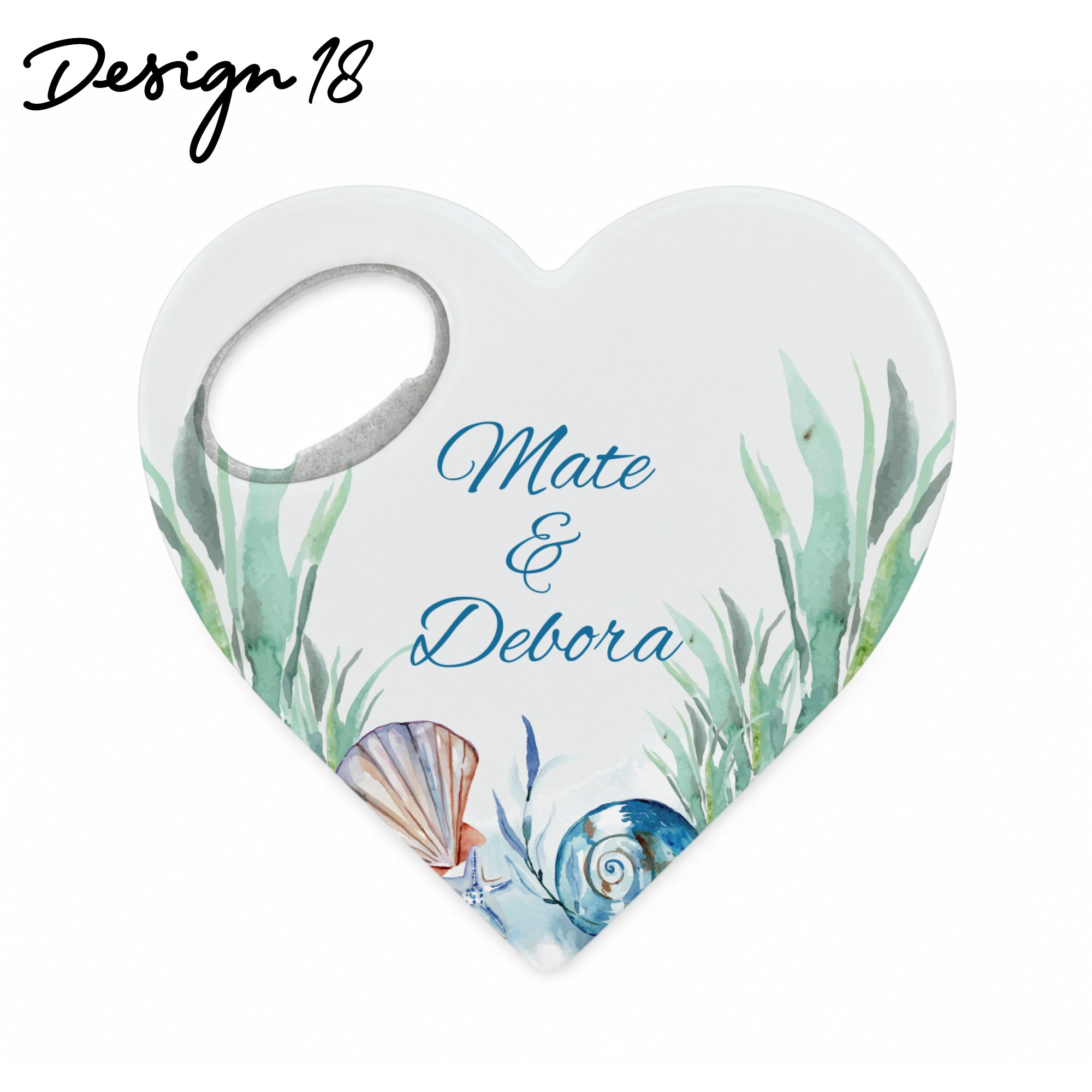 Personalized Heart Bottle Opener Magnet with 20 Design Options for Wedding Guests