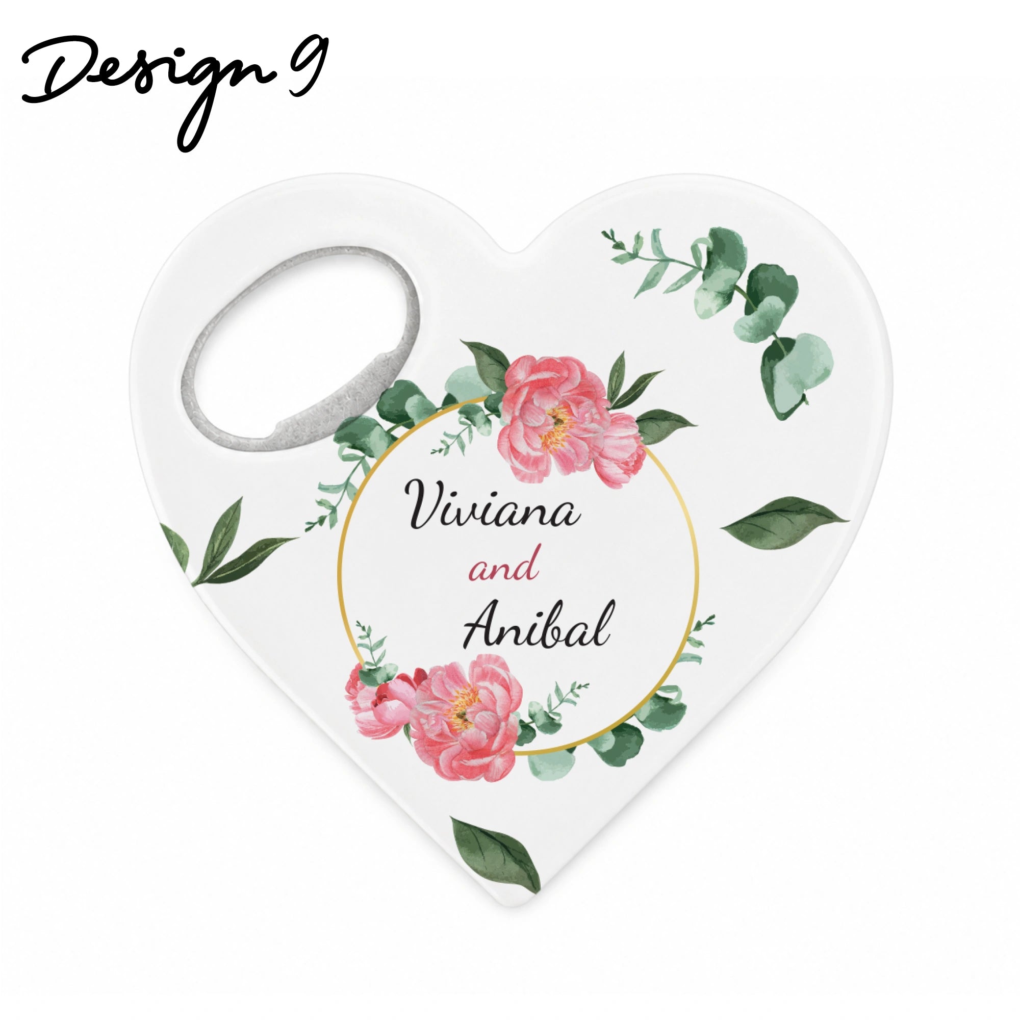 Aimant ouvre-bouteille personnalisé, cadeau en forme de cœur pour les invités en vrac