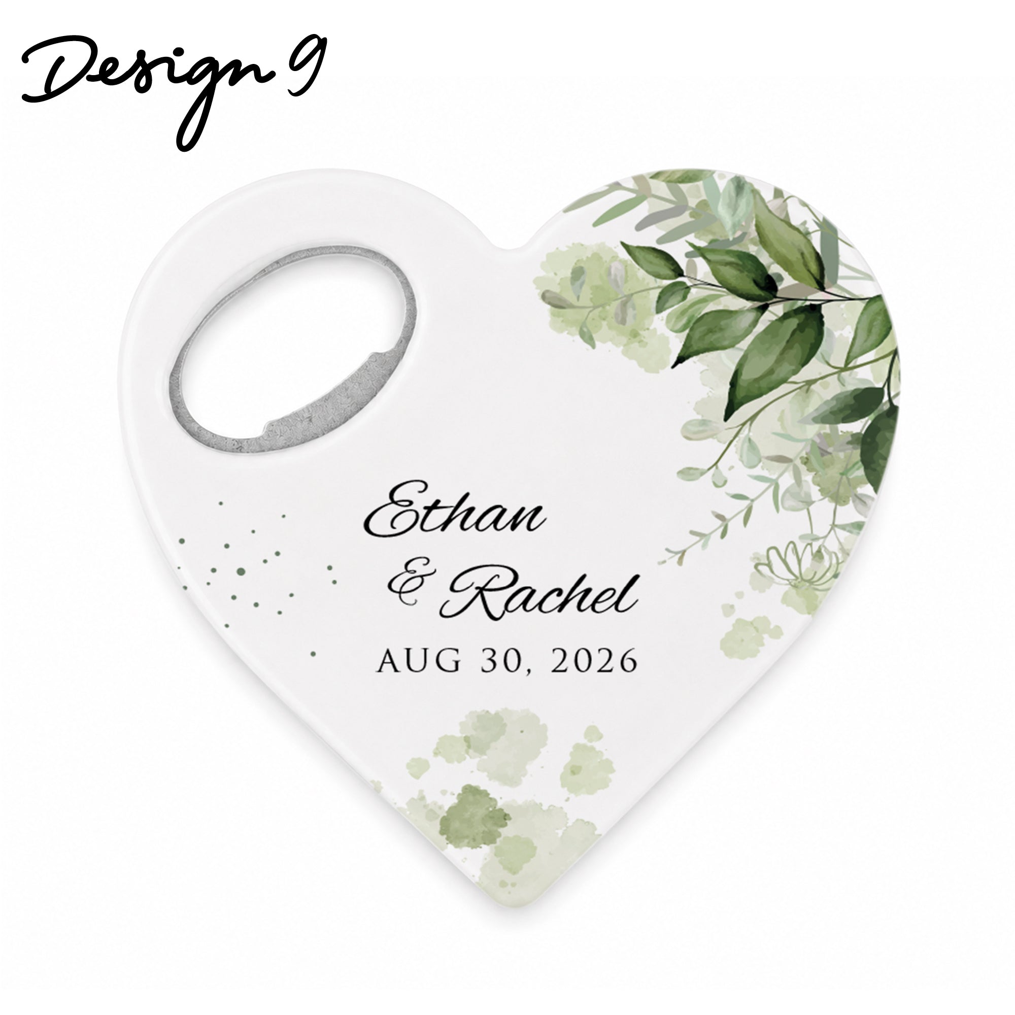 Personalized Bottle Opener Magnet , Heart Shaped Gift for Guests in Bulk