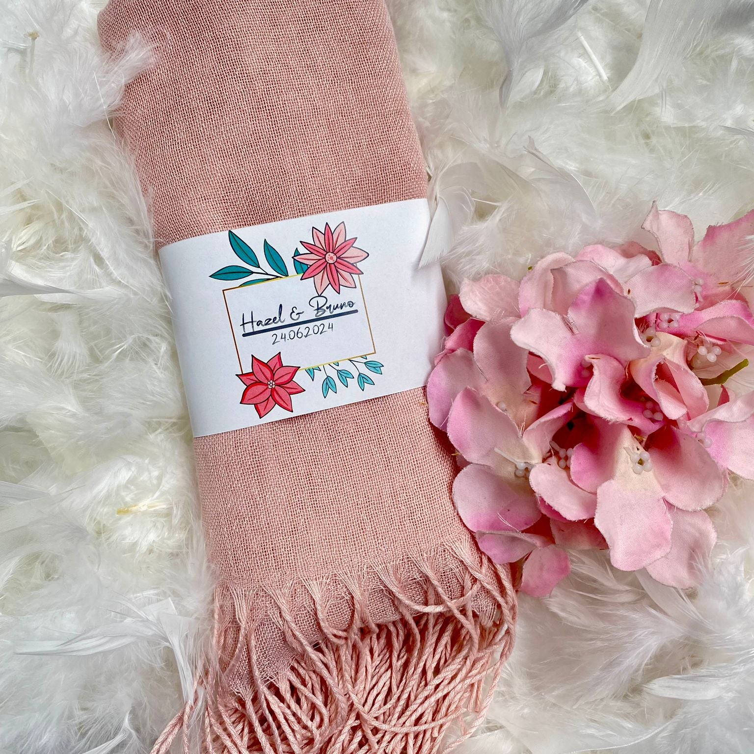 Personalisierte Hochzeits-Pashmina-Tücher (20 Stück)