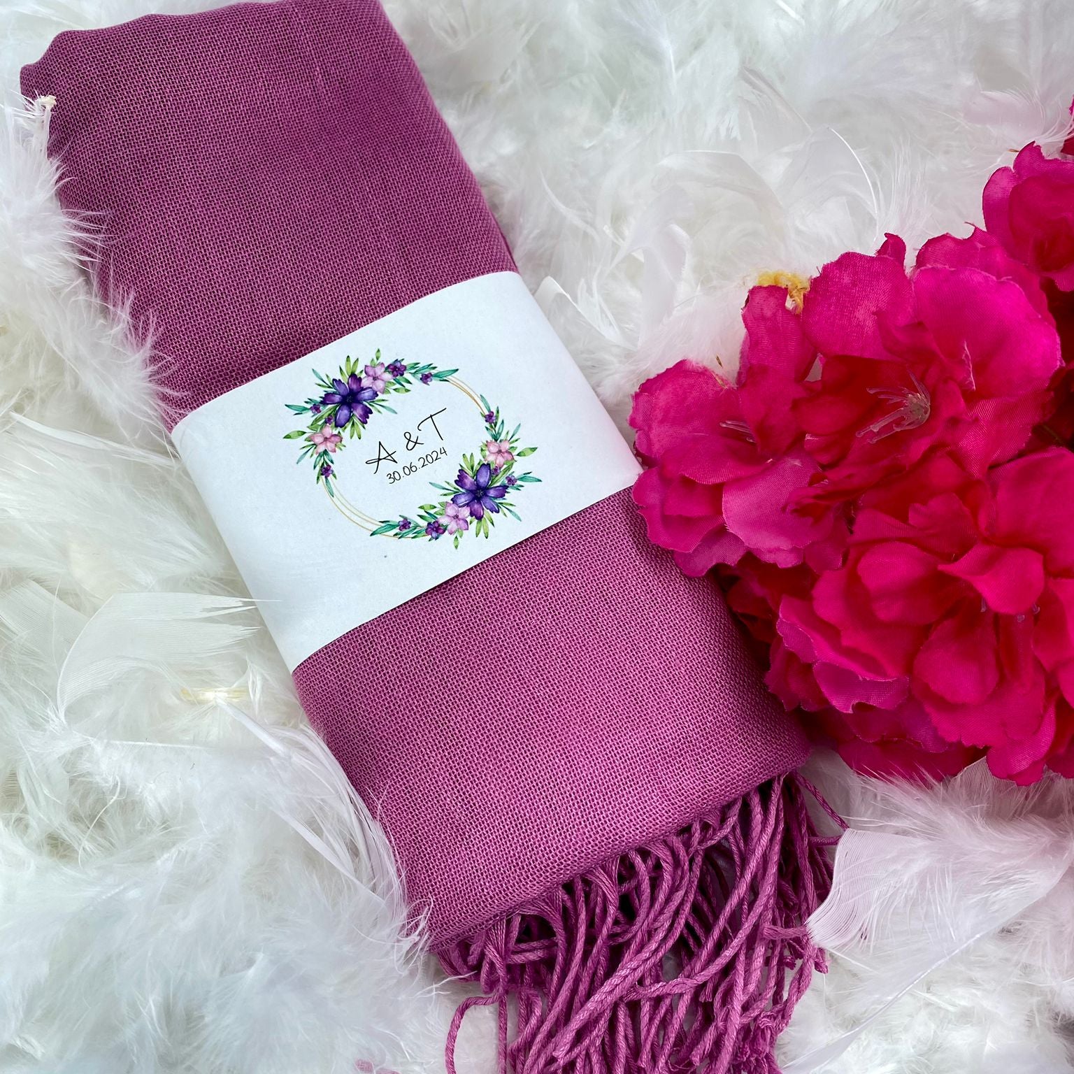 Personalisierte Hochzeits-Pashmina-Tücher (20 Stück)