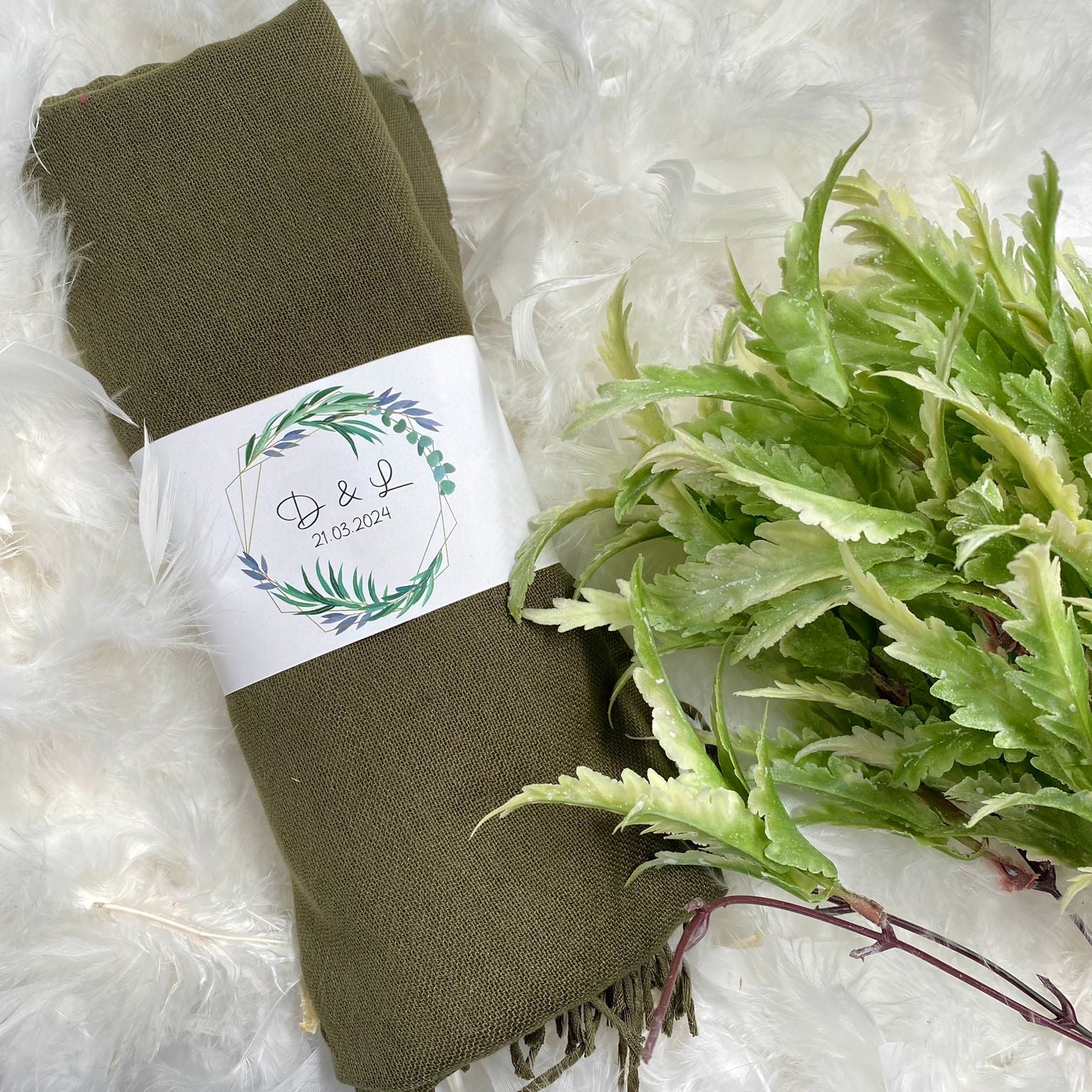 Personalisierte Hochzeits-Pashmina-Tücher (20 Stück)