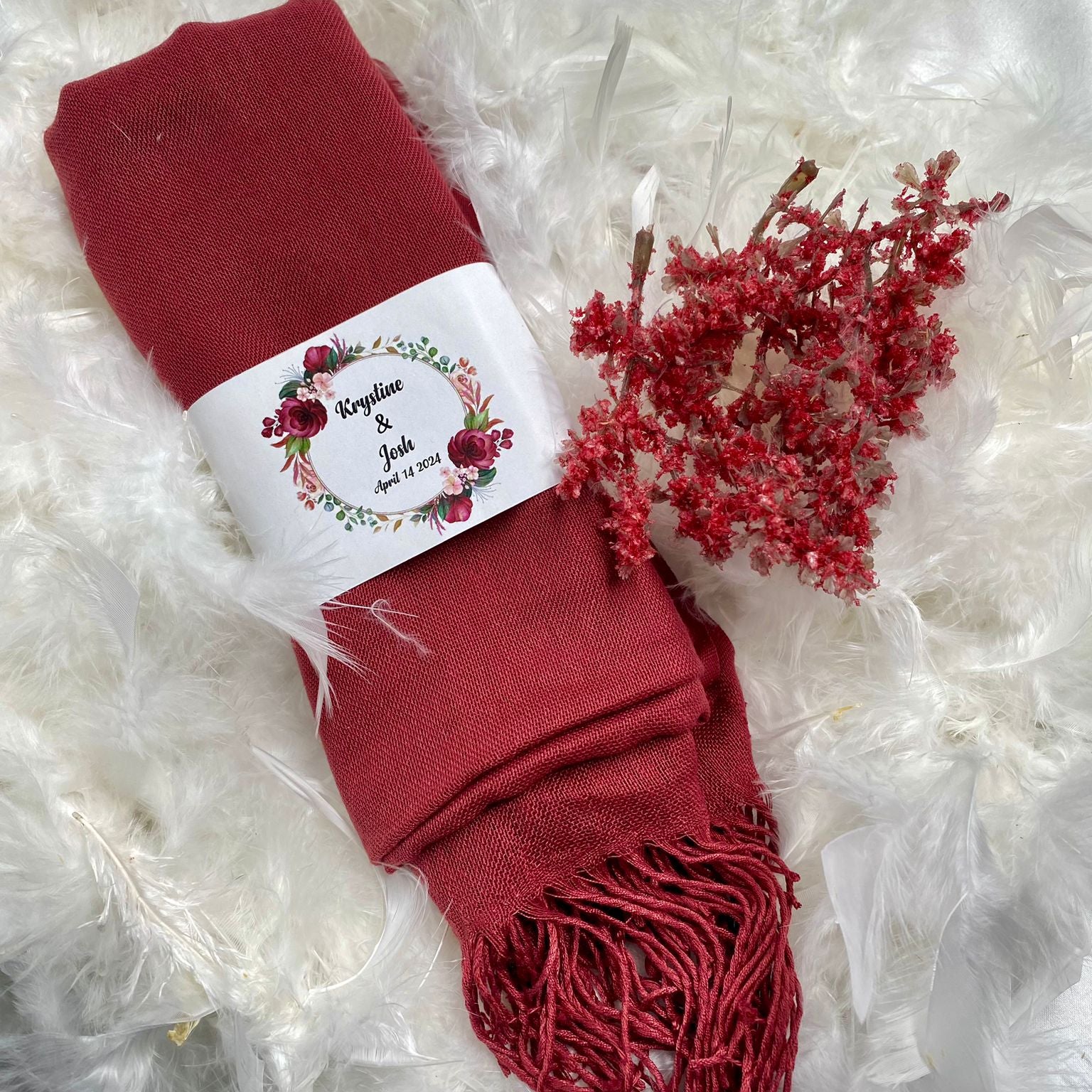 Personalisierte Hochzeits-Pashmina-Tücher (20 Stück)