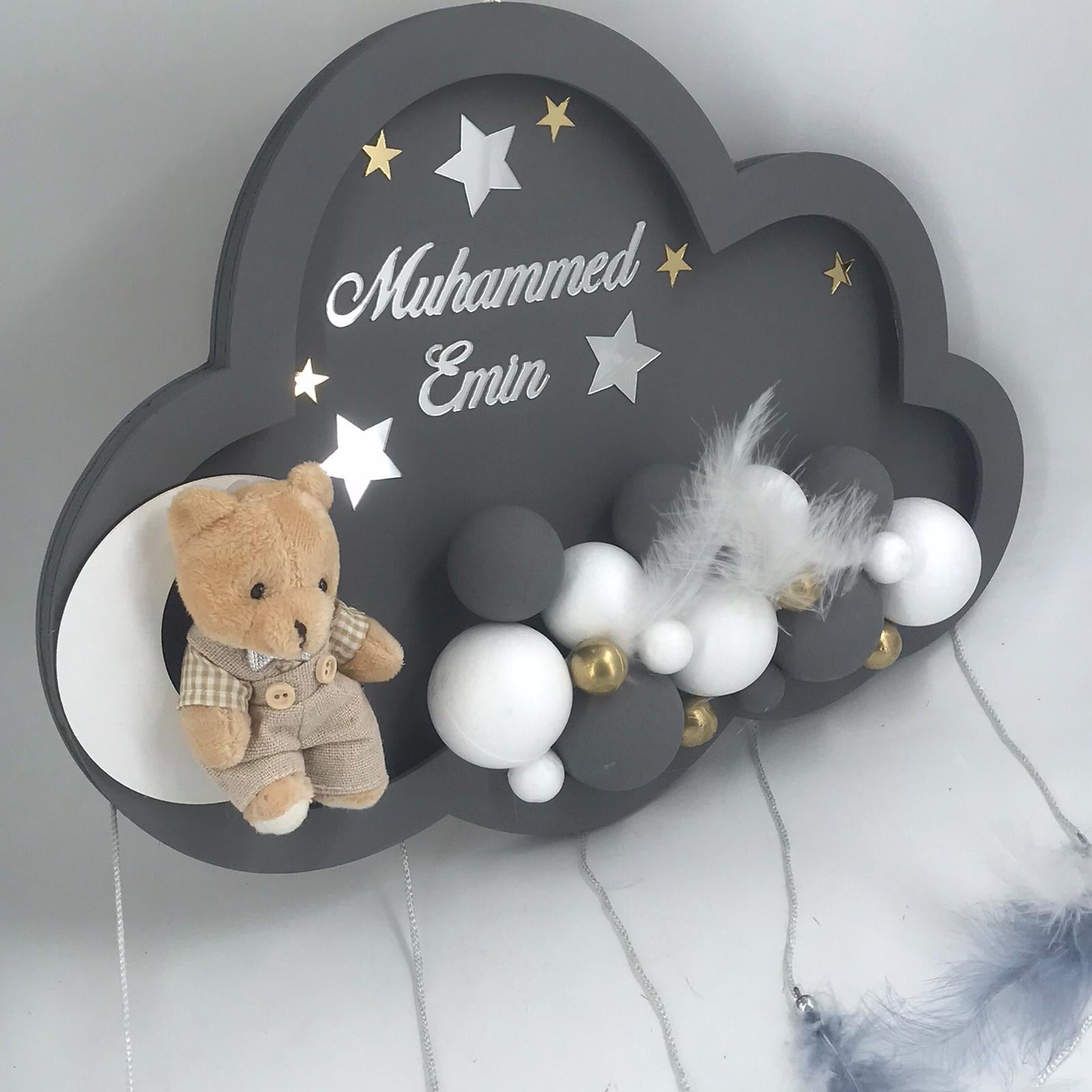 Wooden Cloud Name Sign