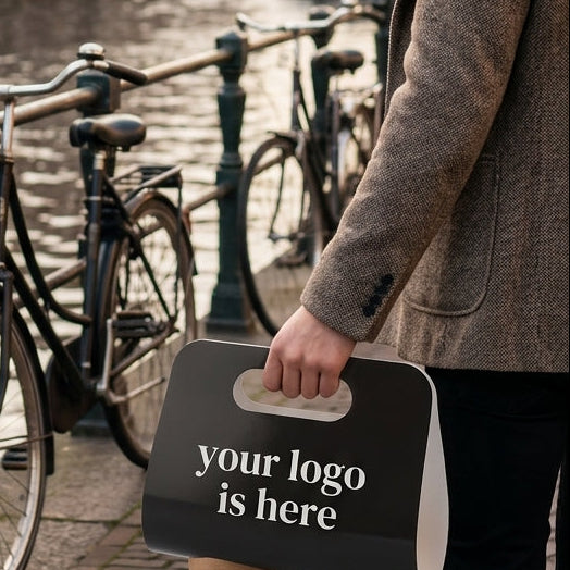 Custom Printed 2-Cup Carrier Bag | Disposable Beverage Carry Holder | Logo Printed Drink Carrier