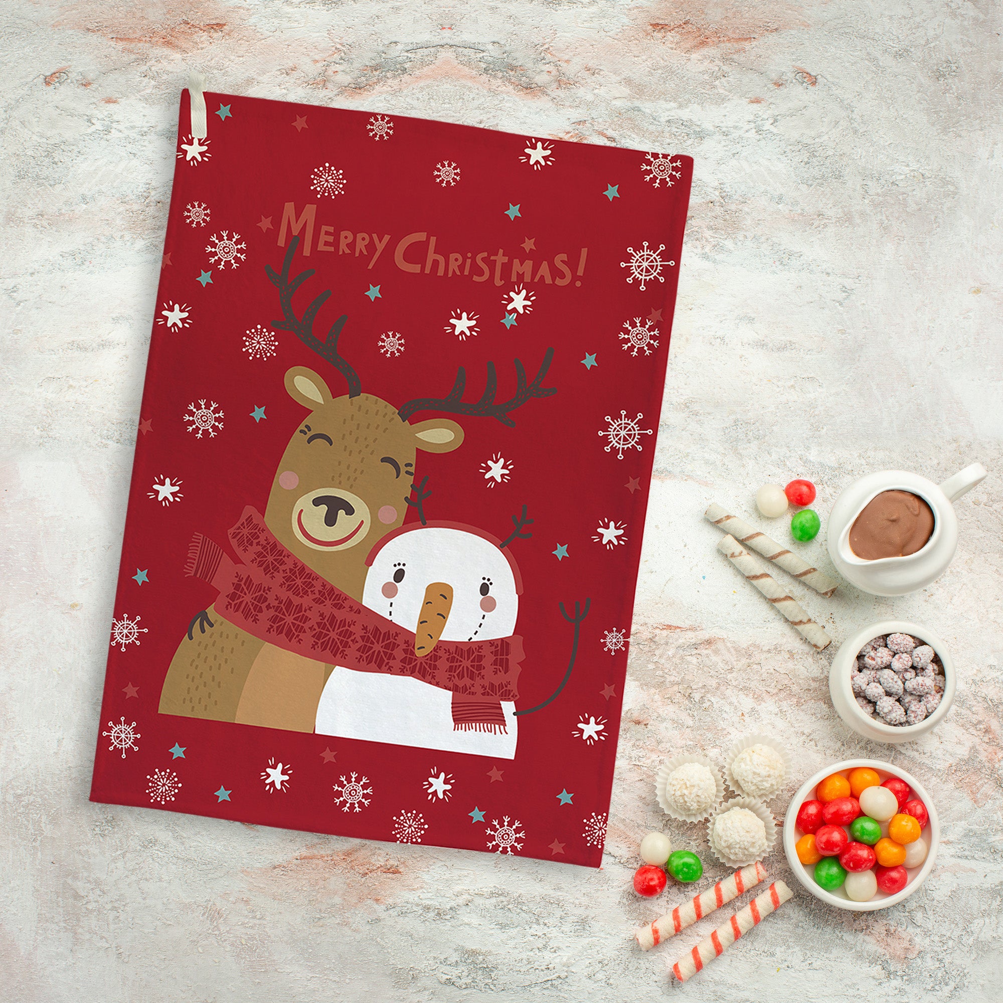 Set di 4 asciugamani da cucina a tema natalizio