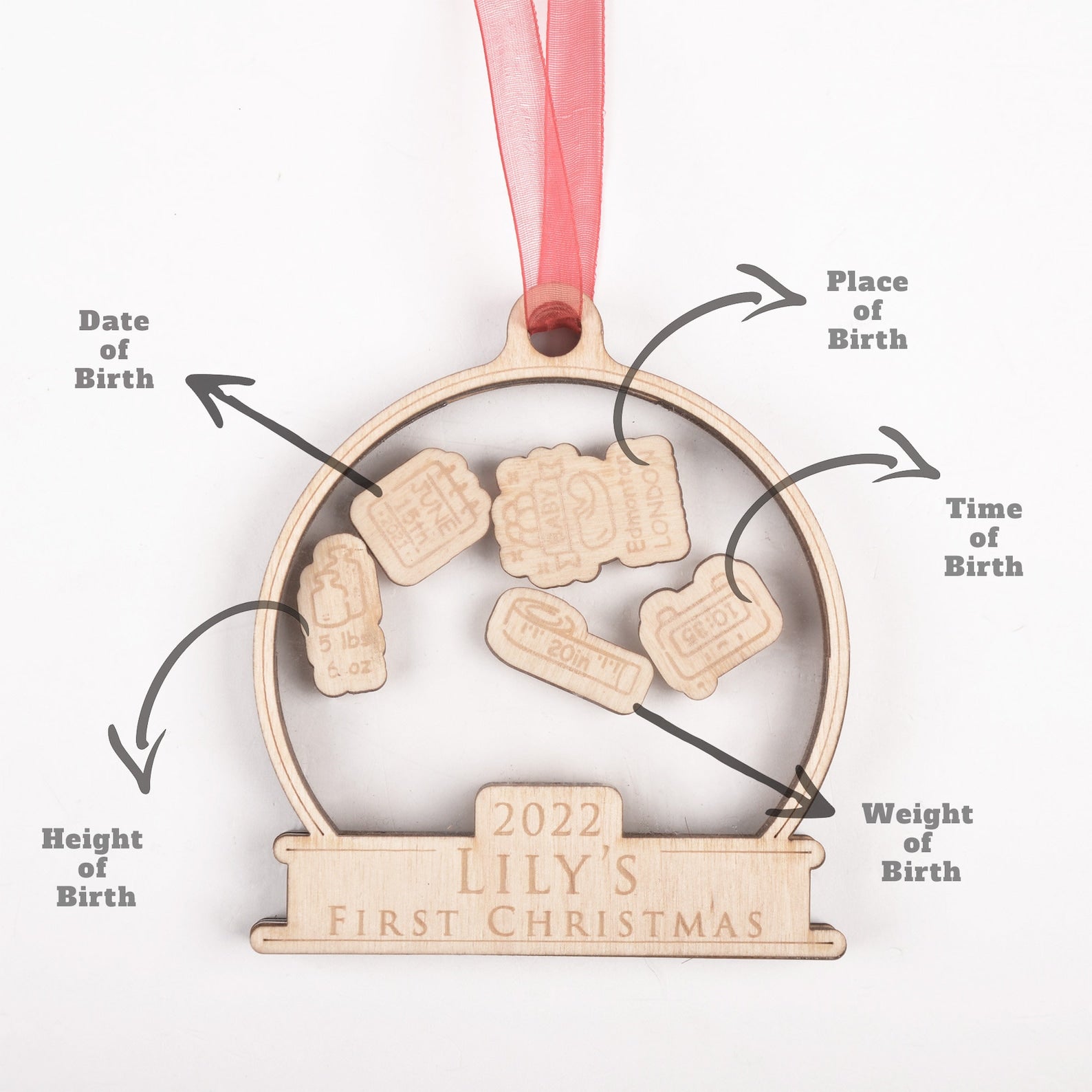 Newborn Birth Stats Ornament | 2023 Baby's First Christmas Personalized Ornament