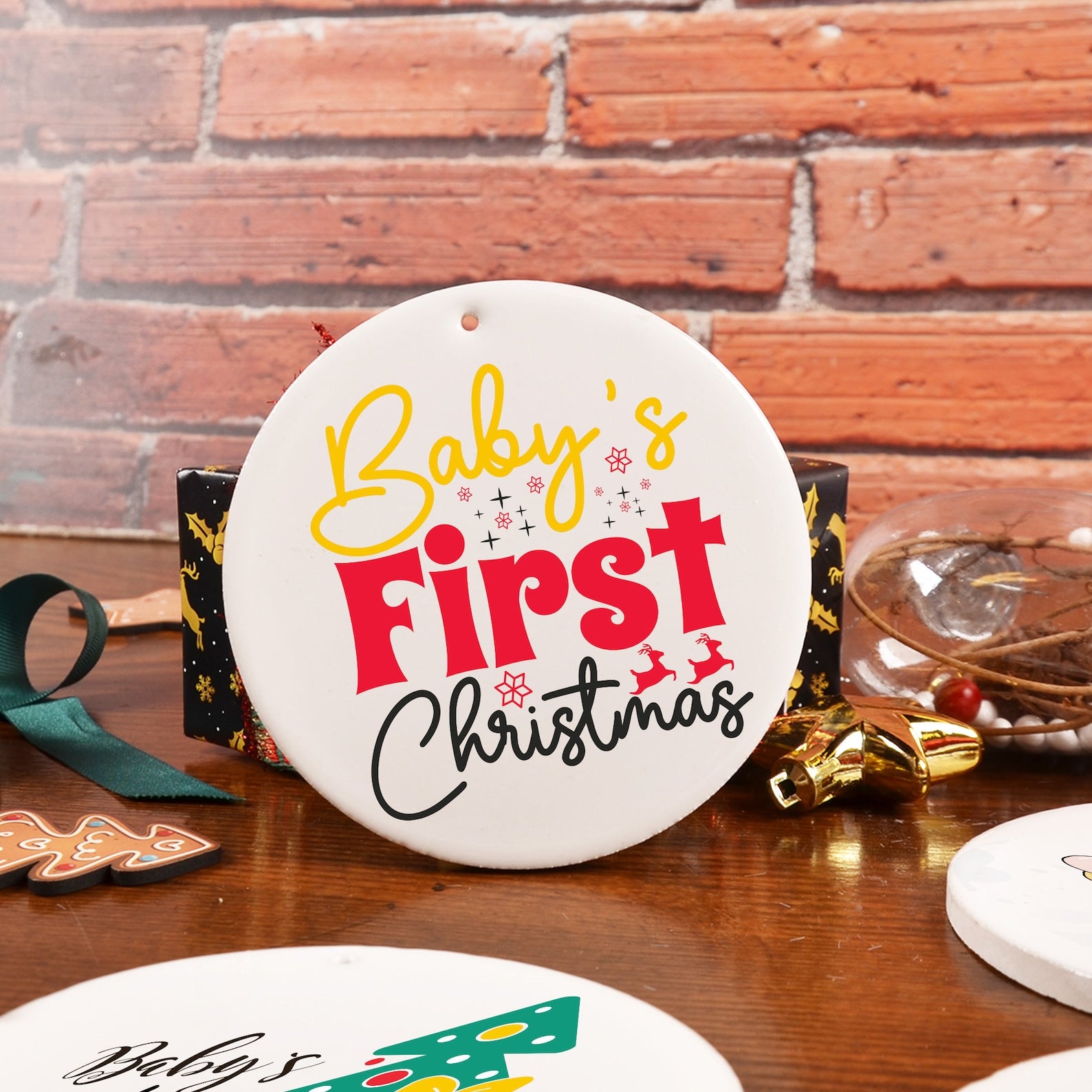 Baby's First Christmas Ceramic Ornaments | Set of 4