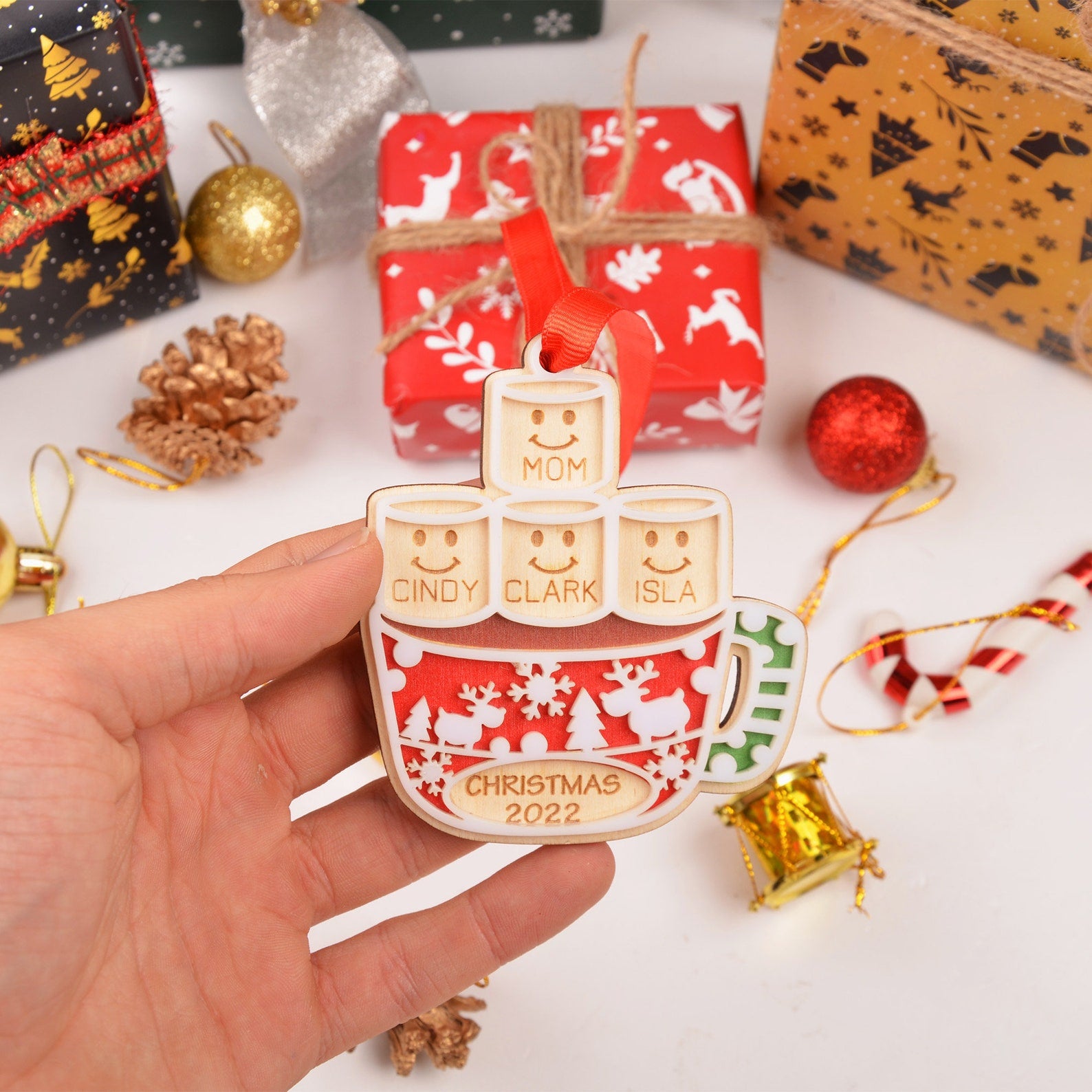 Personalized Marshmallows Christmas Ornament