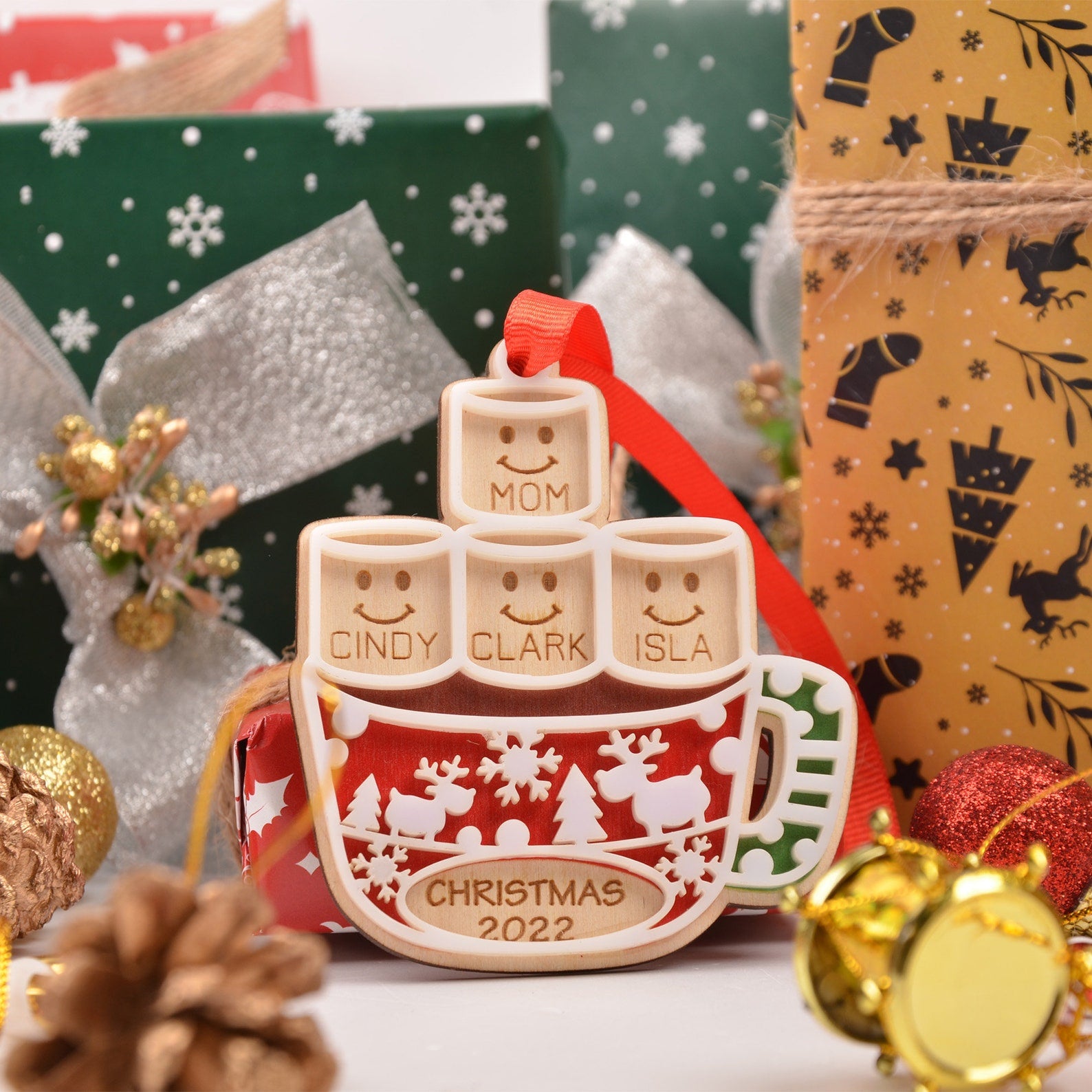 Personalized Marshmallows Christmas Ornament