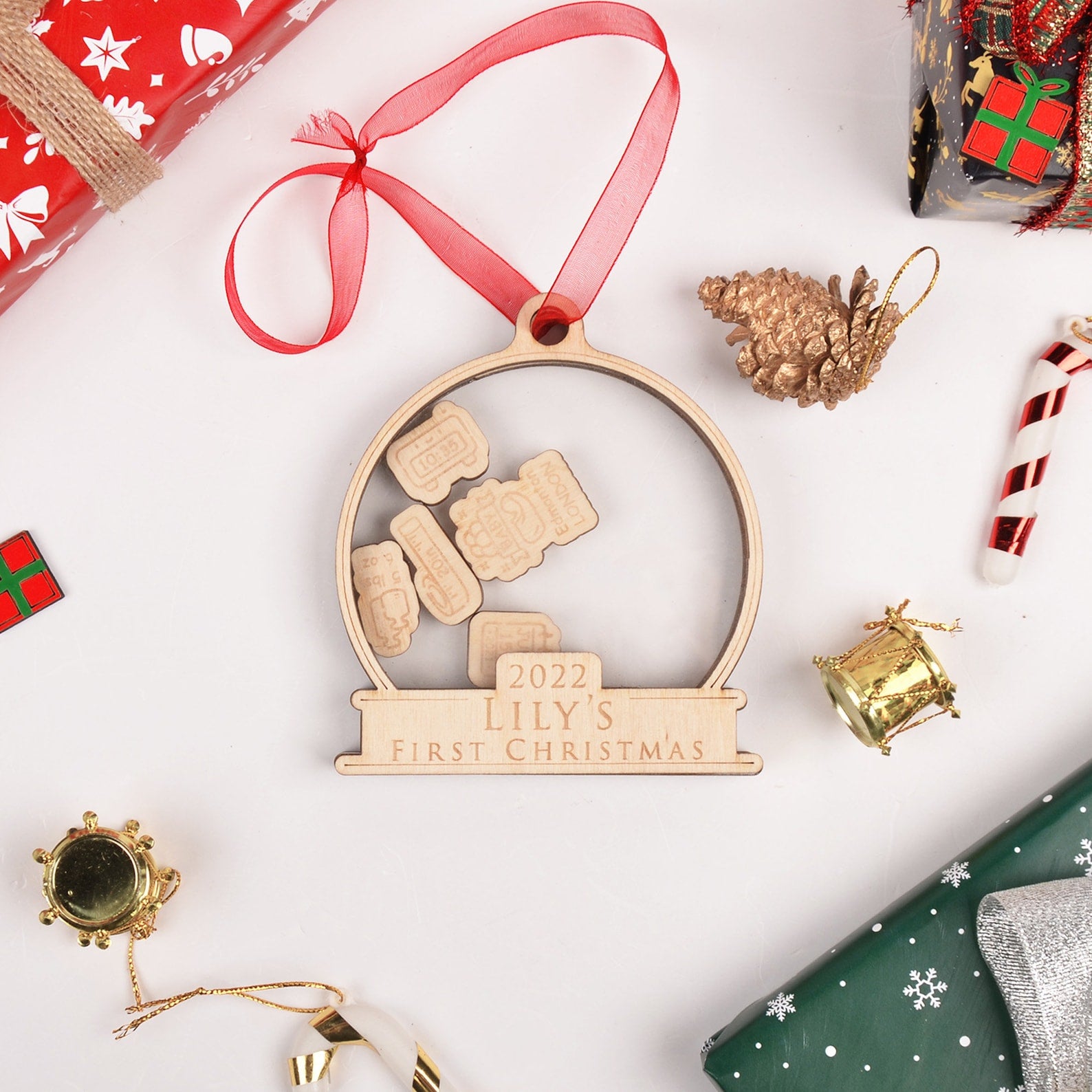 Newborn Birth Stats Ornament | 2023 Baby's First Christmas Personalized Ornament